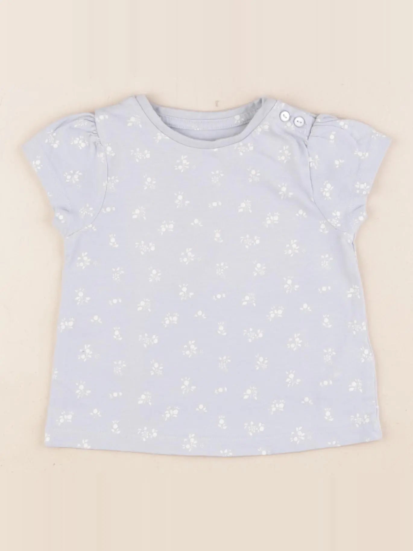Vertbaudet - tee-shirt bleu - 12 mois