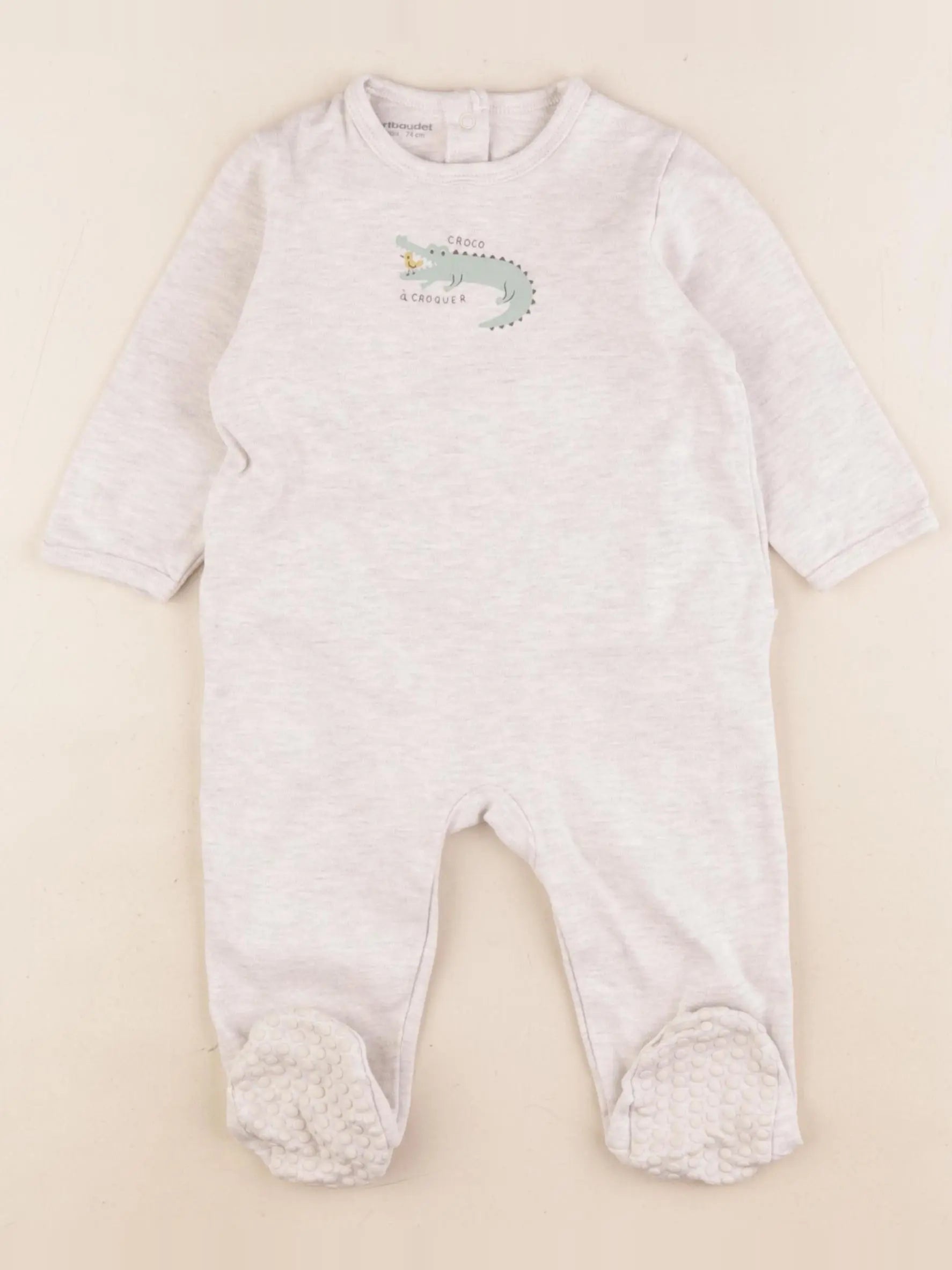 Vertbaudet - pyjama coton beige - 12 mois