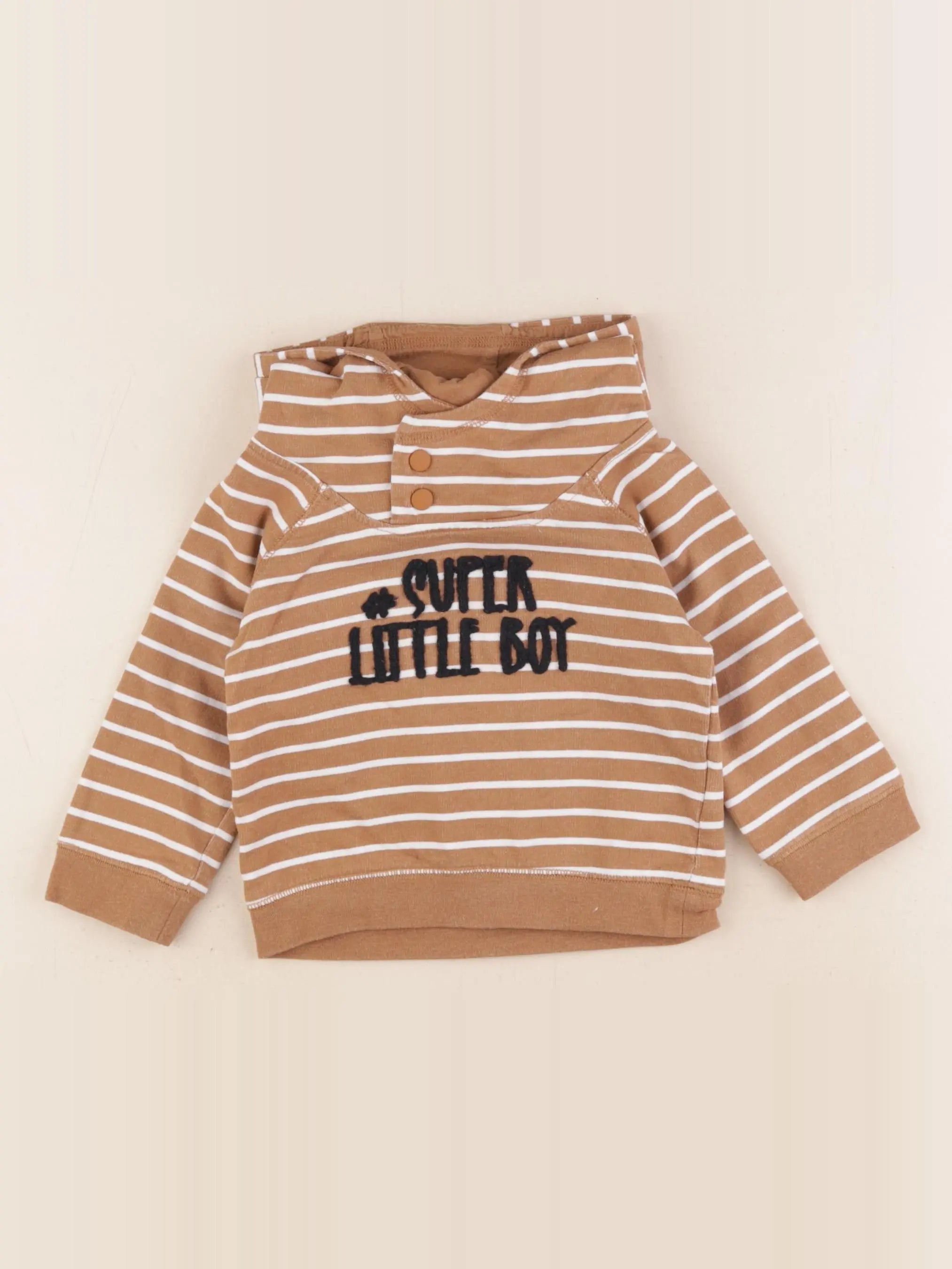 Vertbaudet - sweat marron - 18 mois