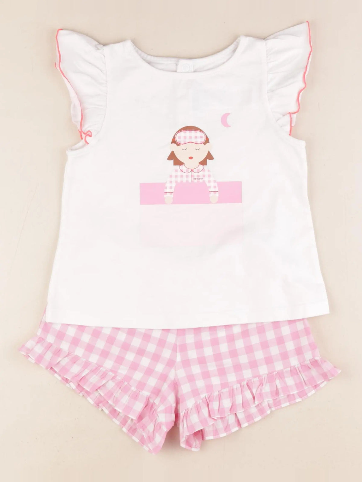 Jacadi - pyjama coton blanc, rose - 4 ans