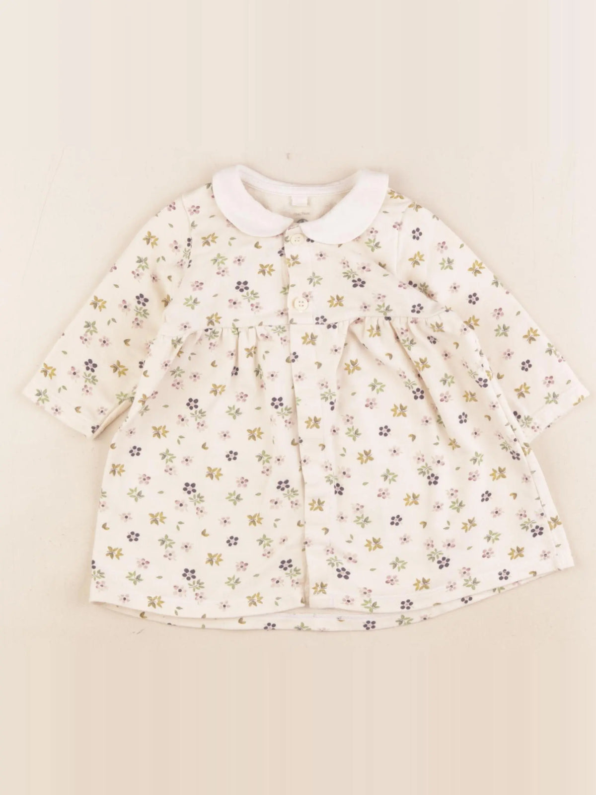 Petit Bateau - robe beige - 12 mois