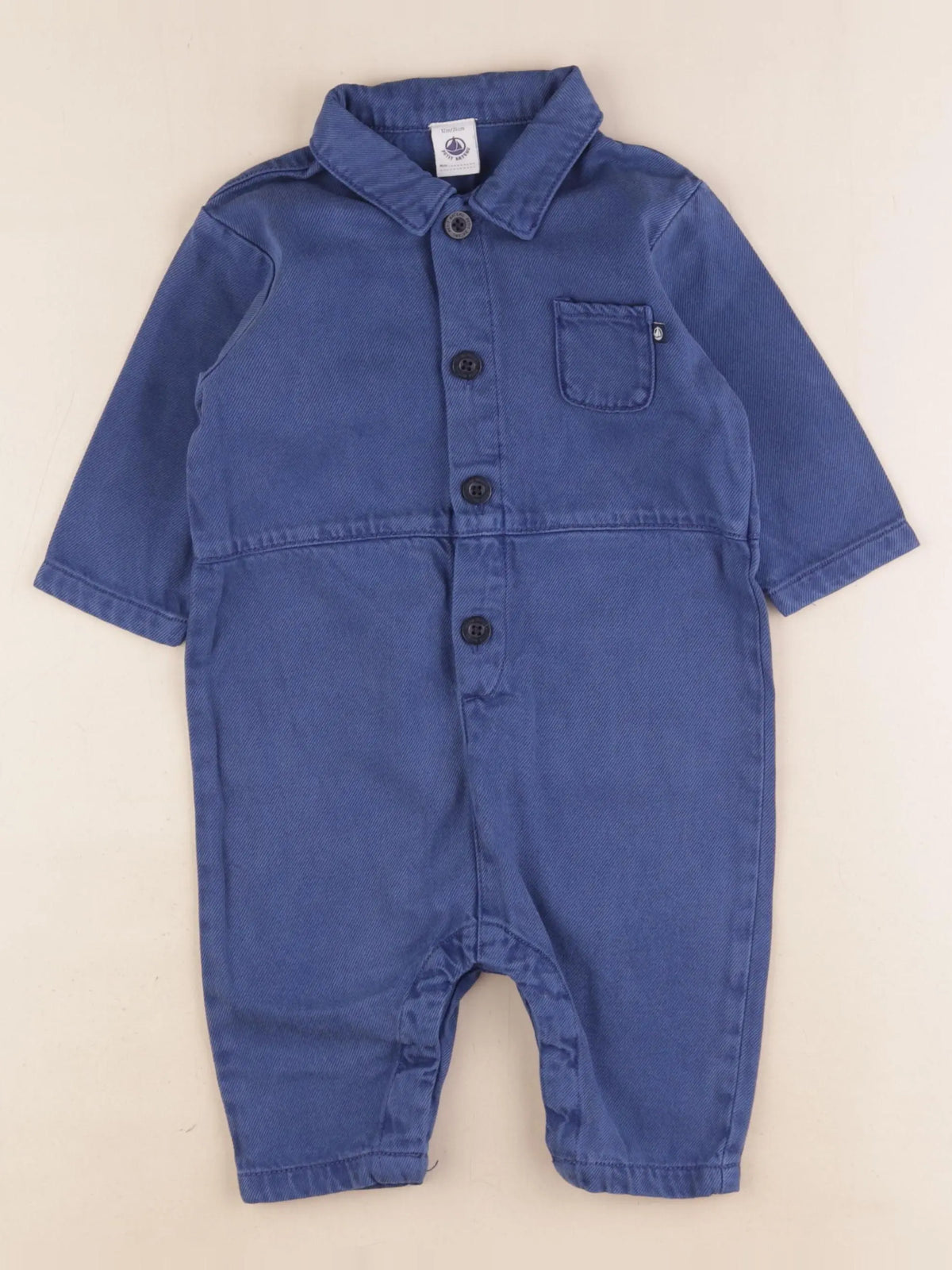 Petit Bateau - combinaison bleu - 12 mois