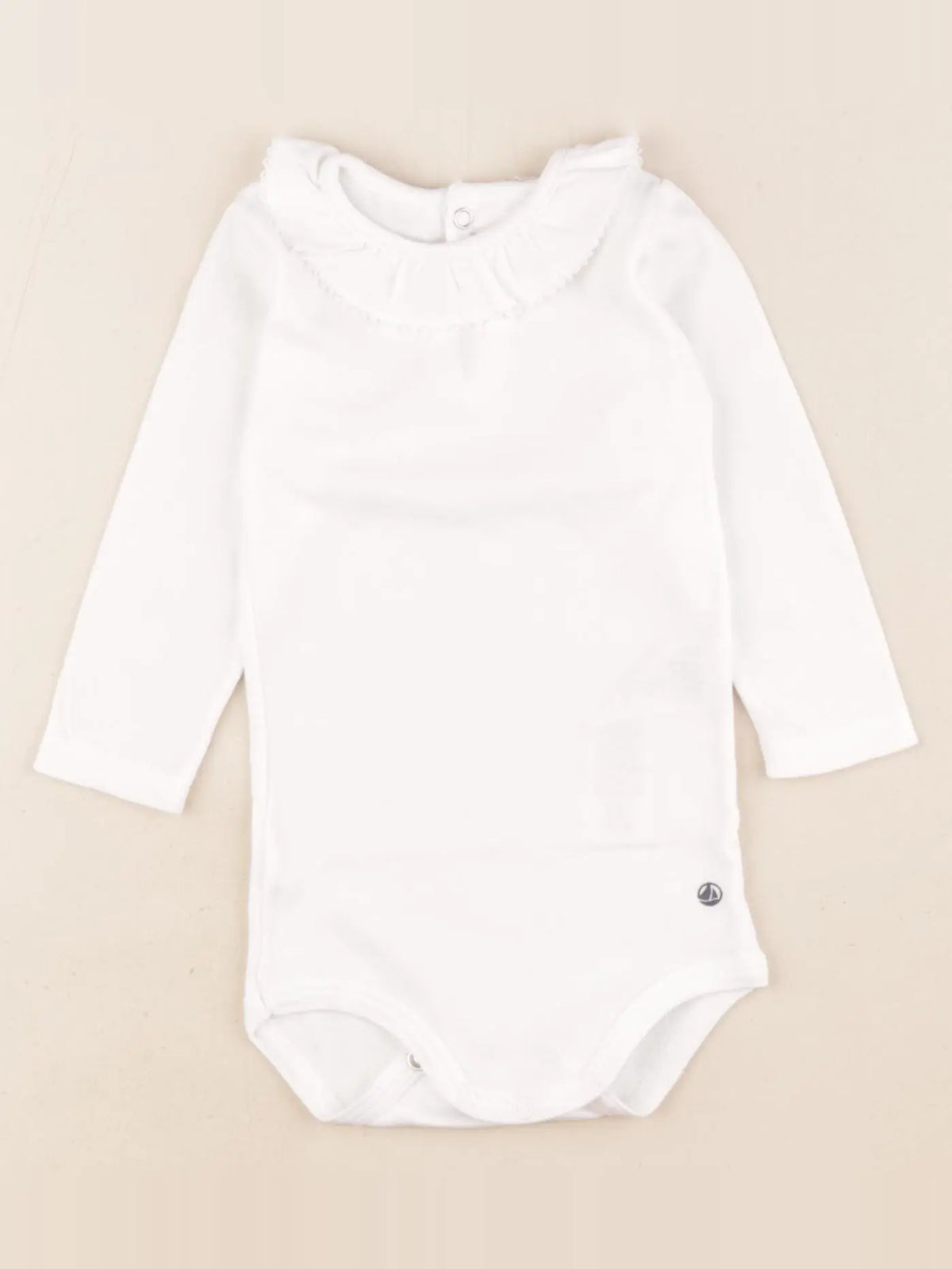 Petit Bateau - body à col blanc - 6 mois