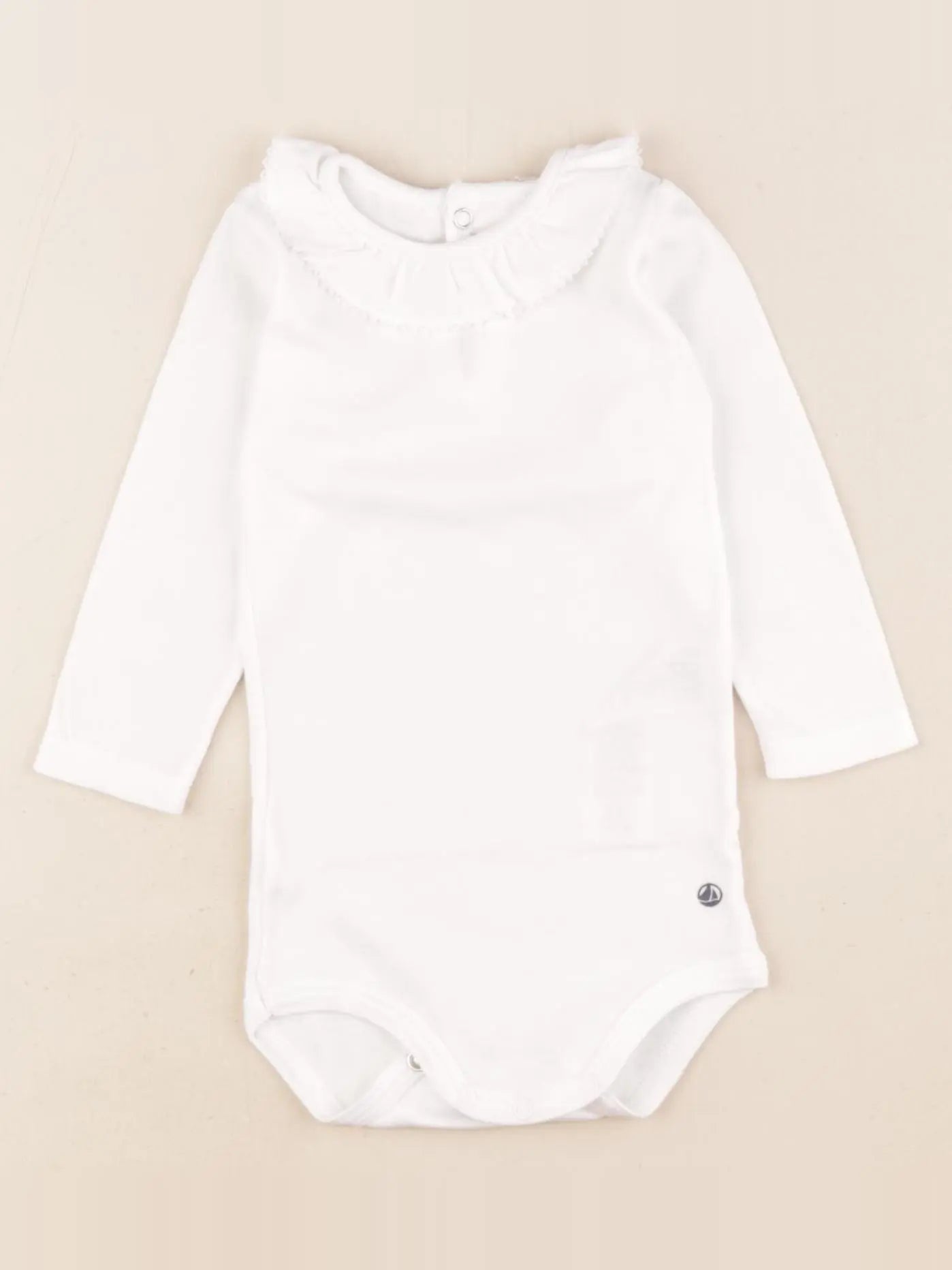 Petit Bateau - body à col blanc - 6 mois