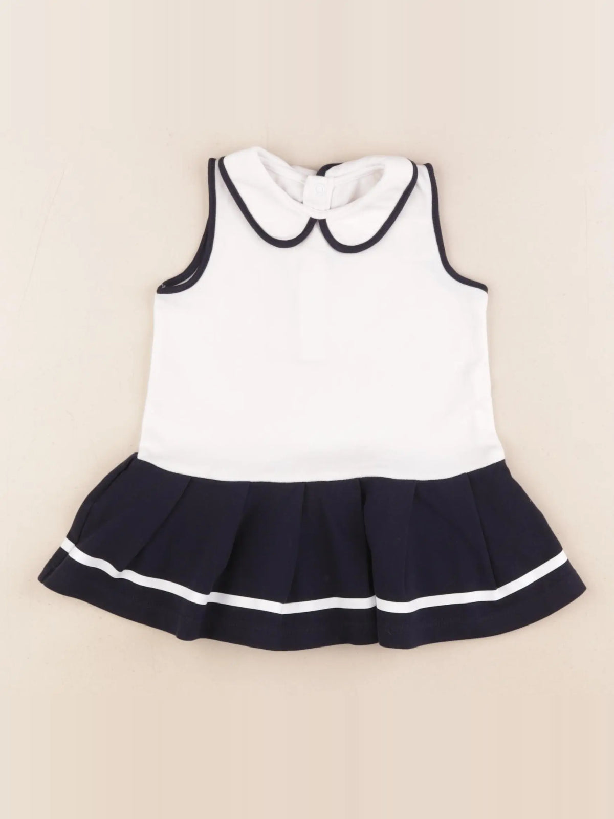 Jacadi - robe blanc, bleu - 1 an