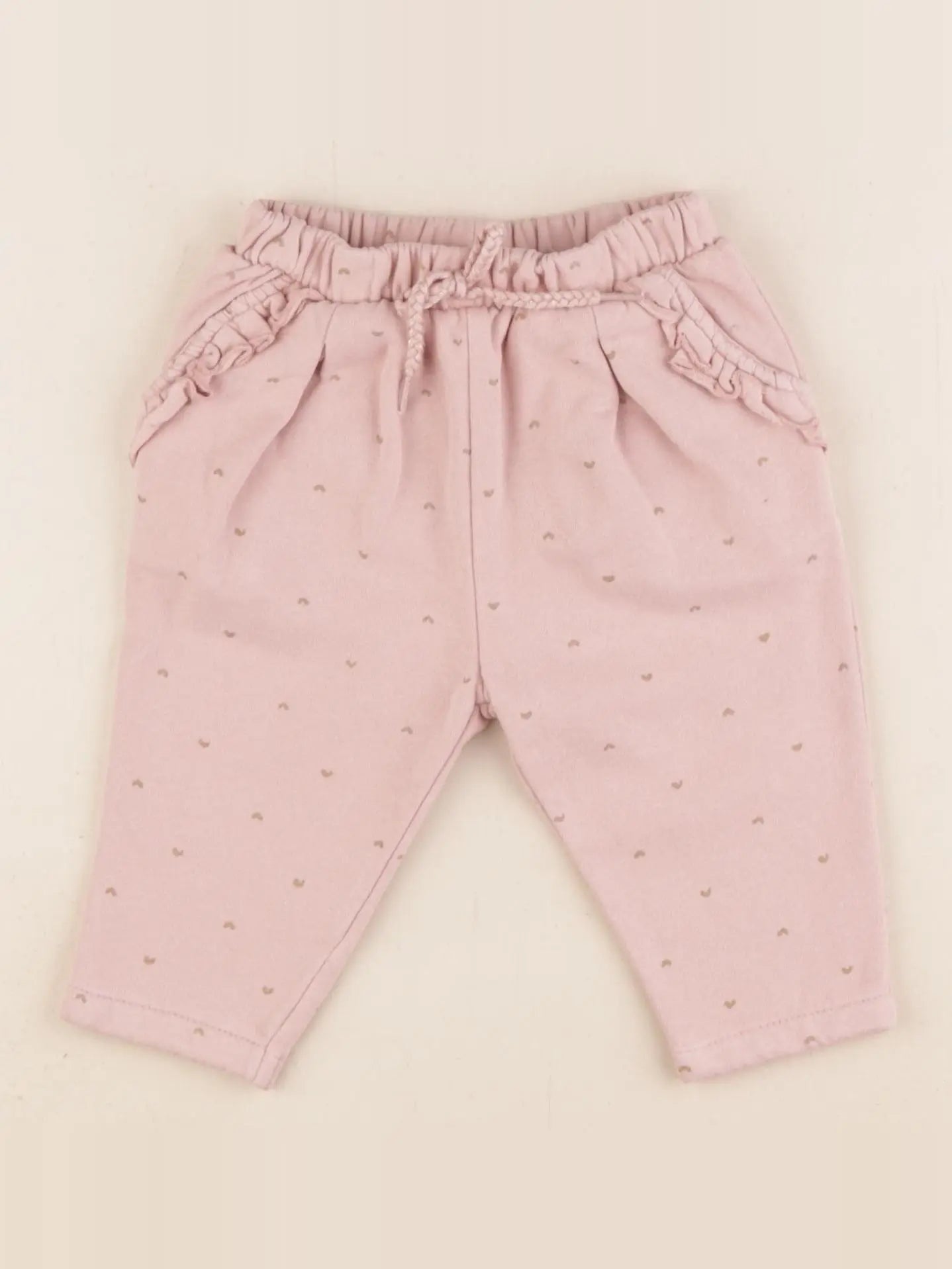 Vertbaudet - pantalon rose, or - 9 mois