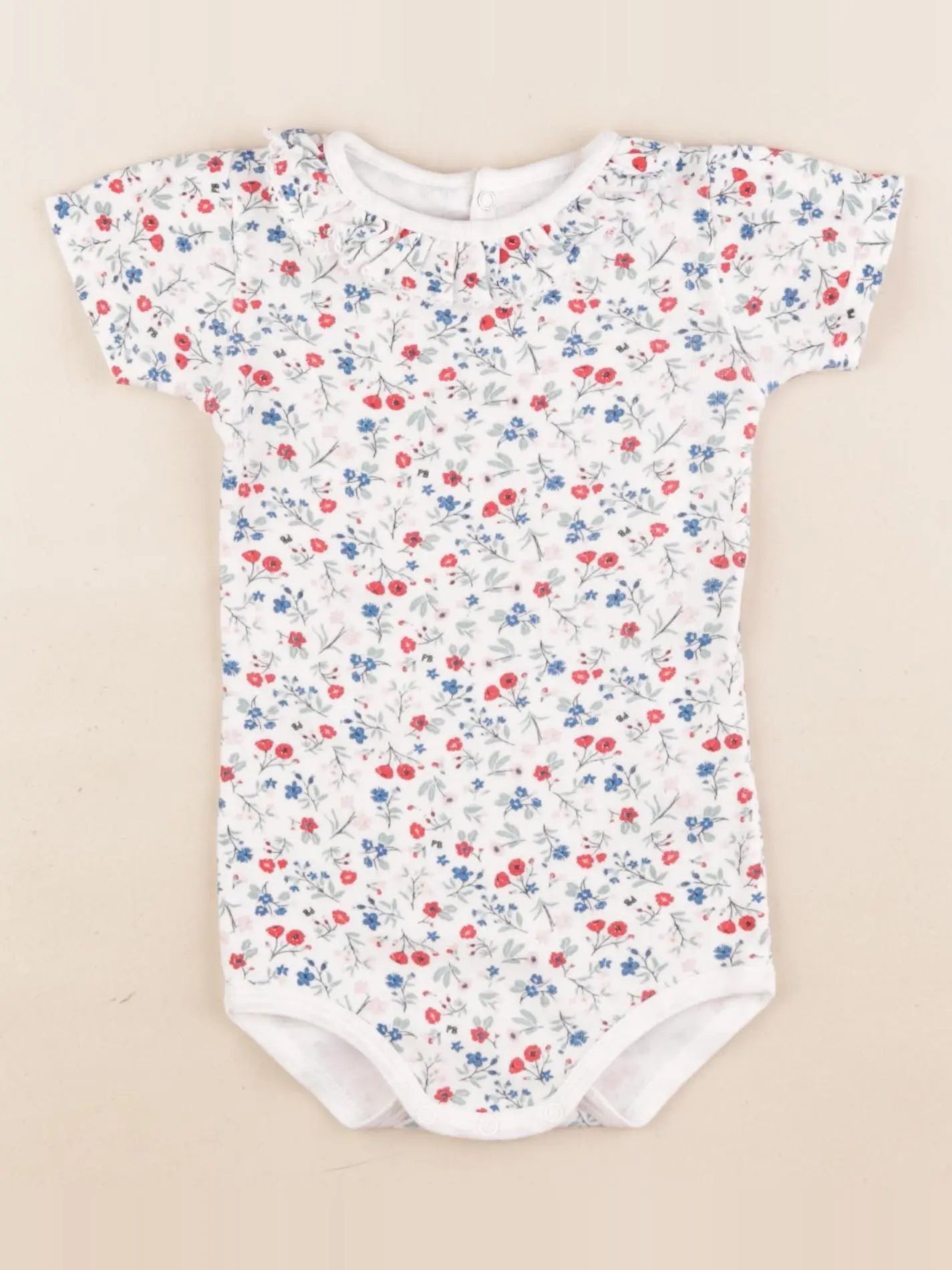 Petit Bateau - body à col multicolore - 12 mois