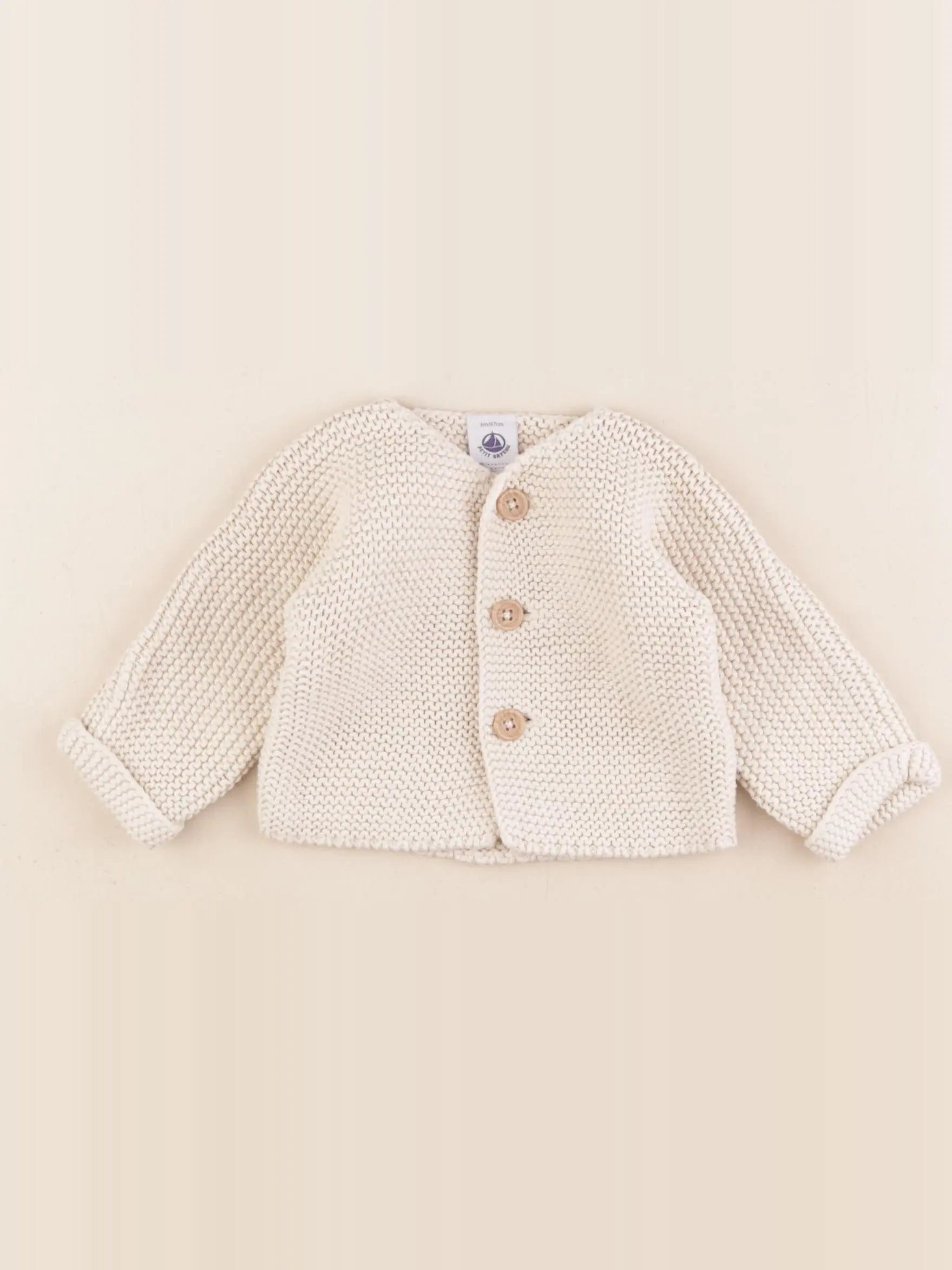 Petit Bateau - gilet beige - 6 mois