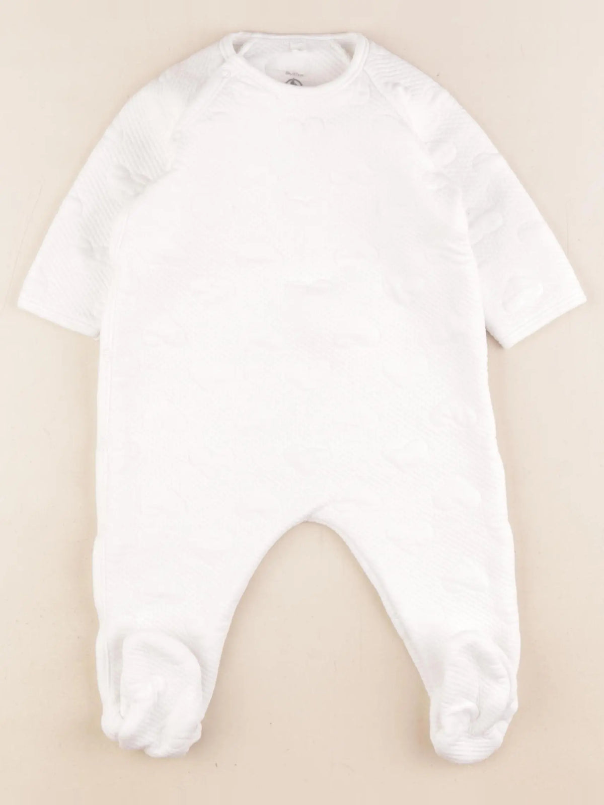 Petit Bateau - pyjama coton blanc - 6 mois