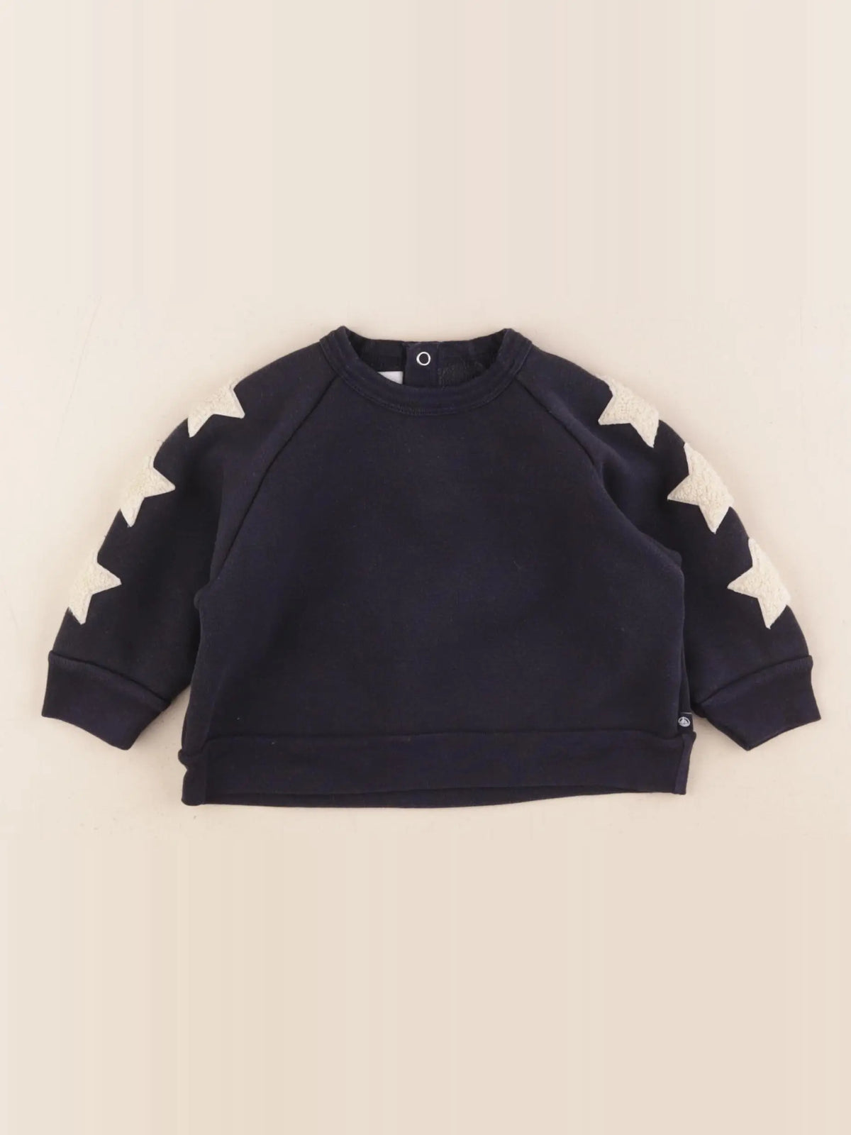 Petit Bateau - sweat bleu - 6 mois