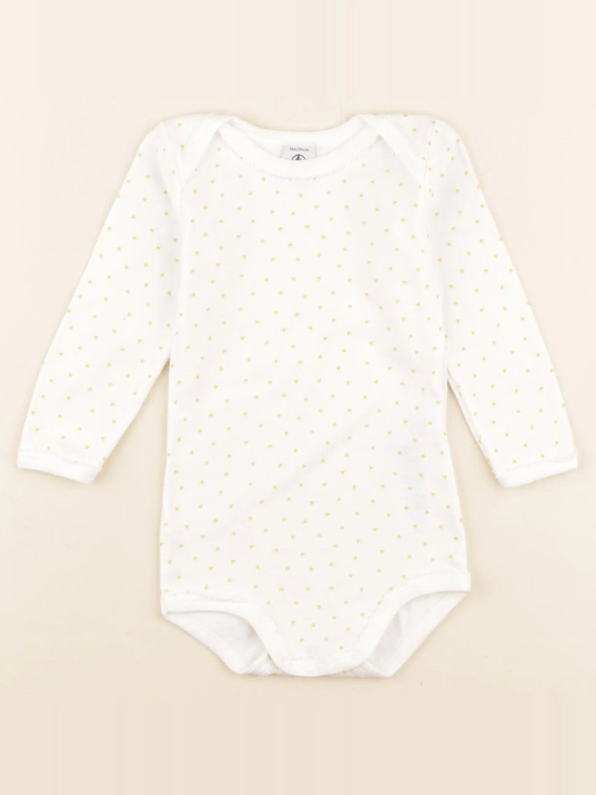 Petit Bateau - body blanc, jaune - 18 mois