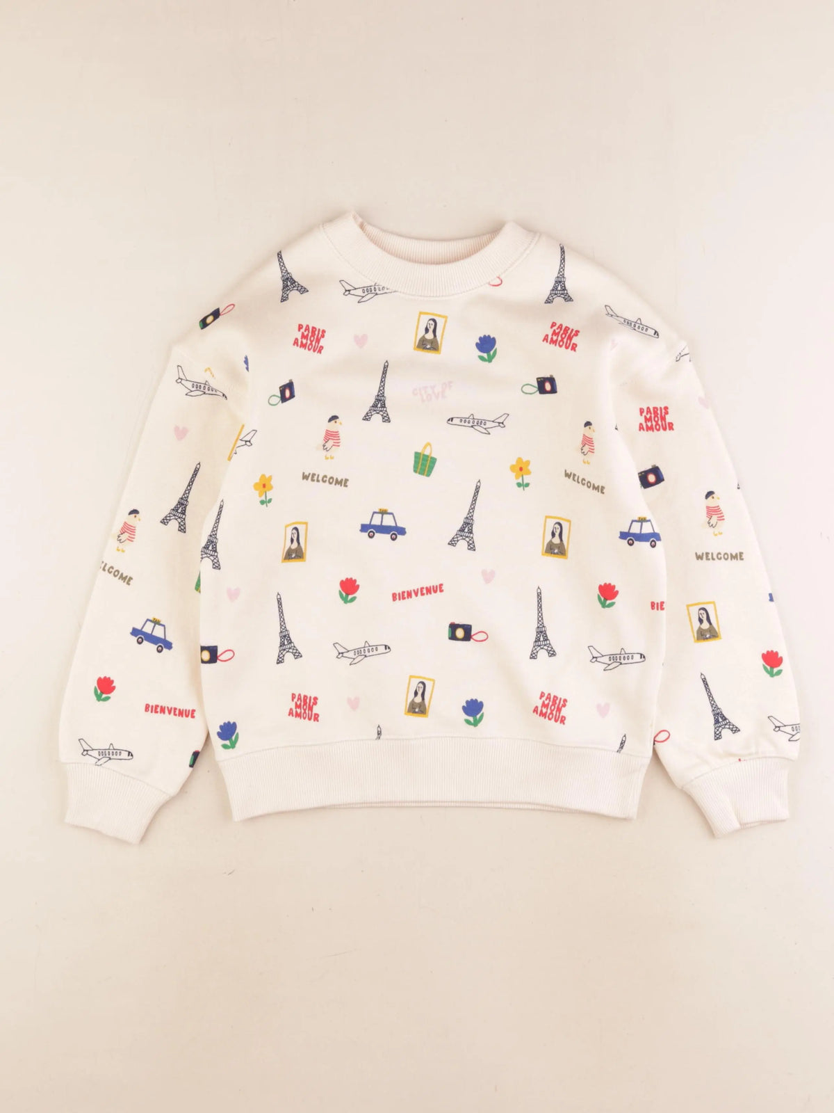 Monoprix - sweat beige - 8 ans
