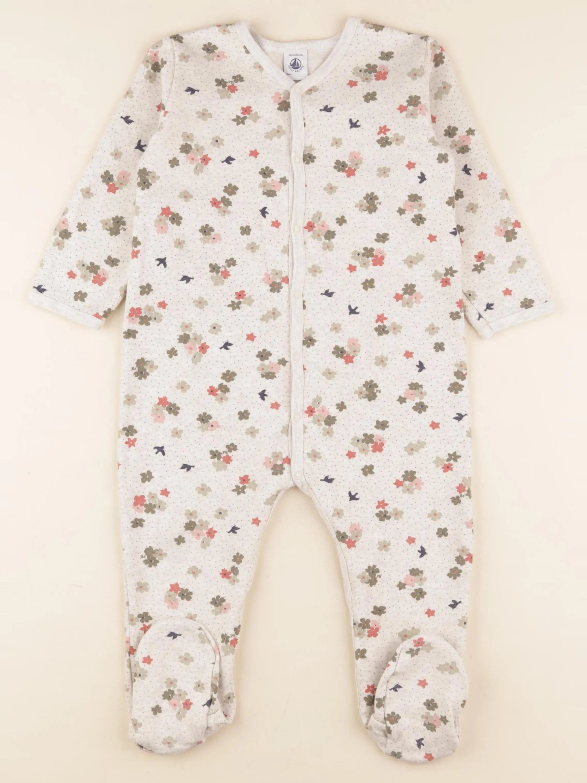 Petit Bateau - pyjama coton beige - 2 ans