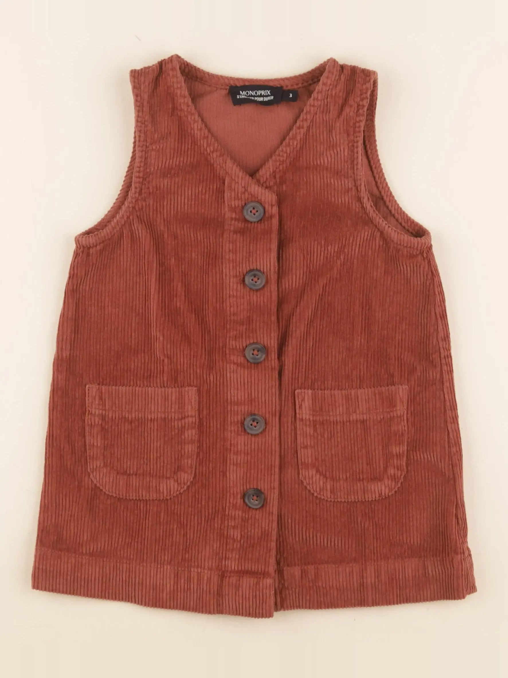 Monoprix - robe marron - 3 ans