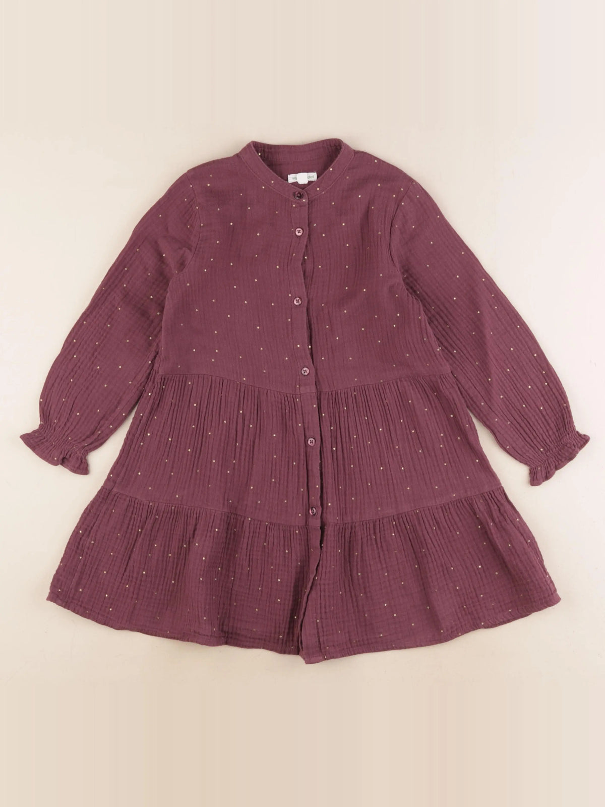 Vertbaudet - robe rose, or - 6 ans