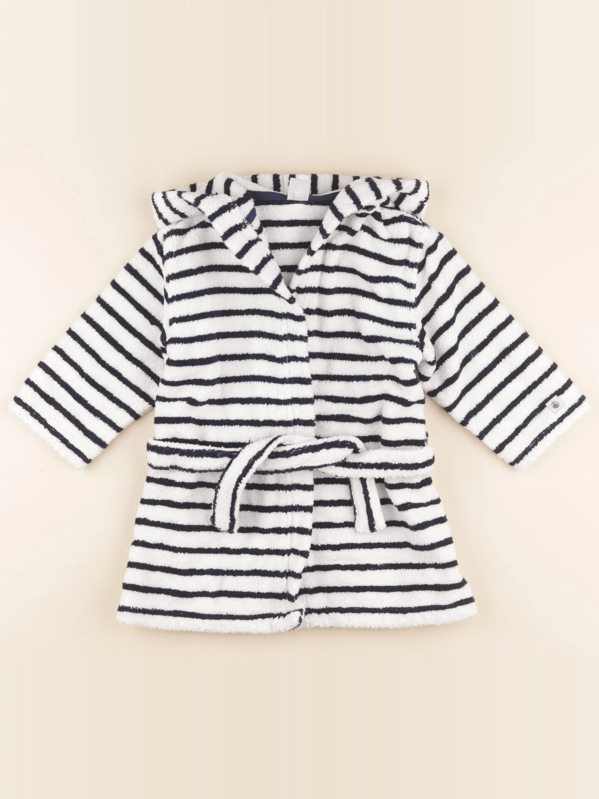 Petit Bateau - peignoir blanc, bleu - 2/3 ans
