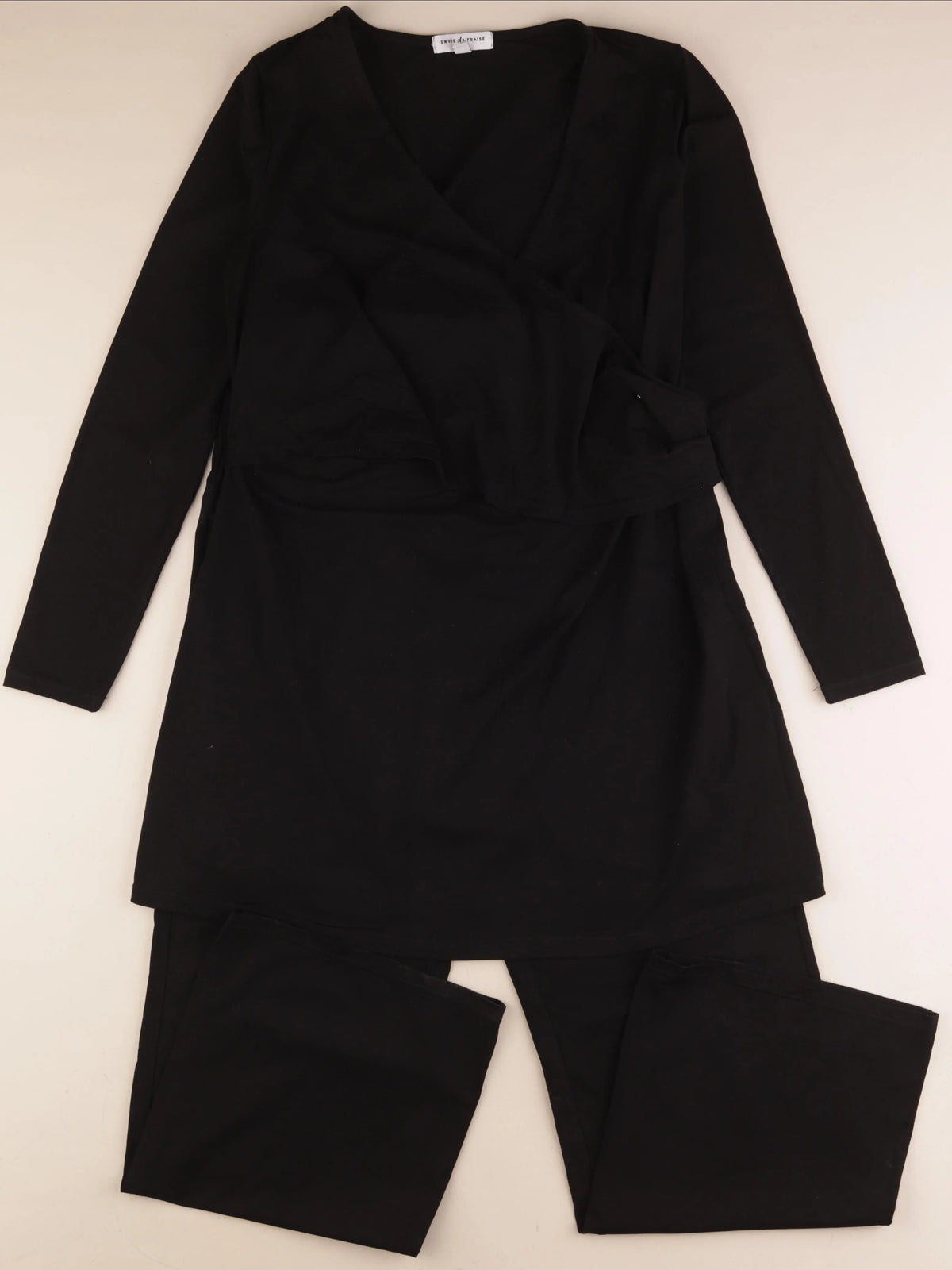 Envie de fraise - pyjama grossesse, allaitement coton noir - 38 à 40