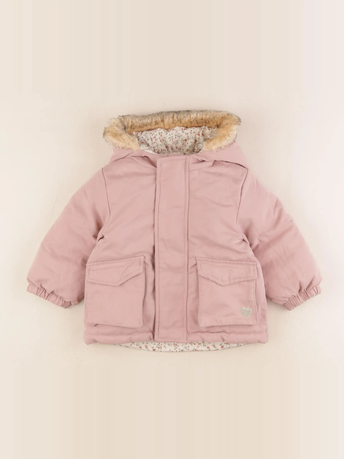Vertbaudet - manteau rose - 18 mois