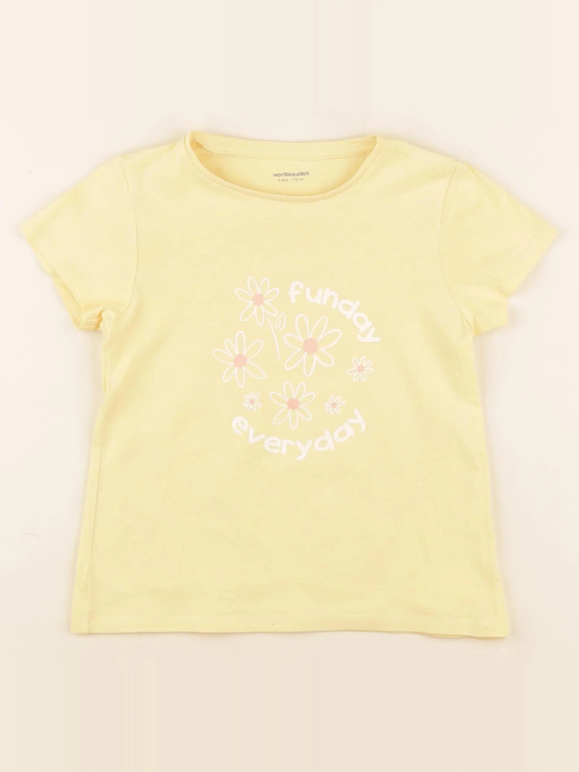 Vertbaudet - tee-shirt jaune - 6 ans