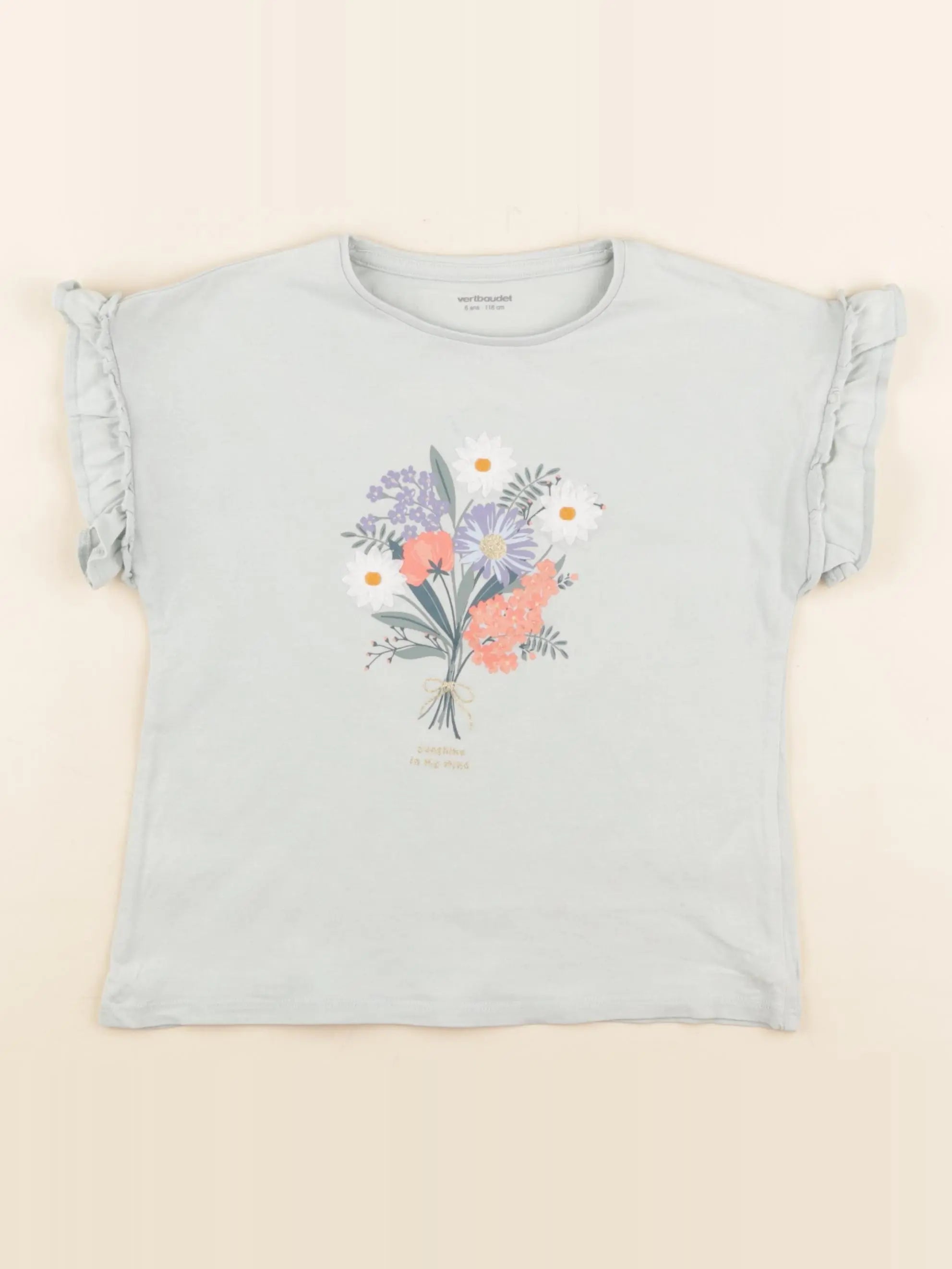 Vertbaudet - tee-shirt vert - 6 ans