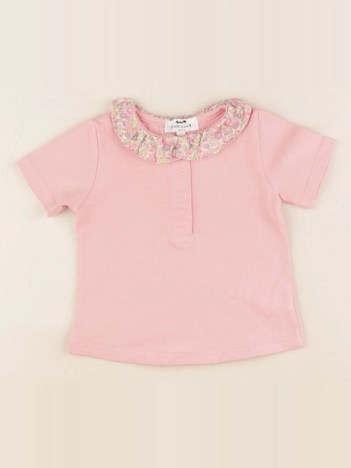 Cyrillus - tee-shirt rose - 12 mois