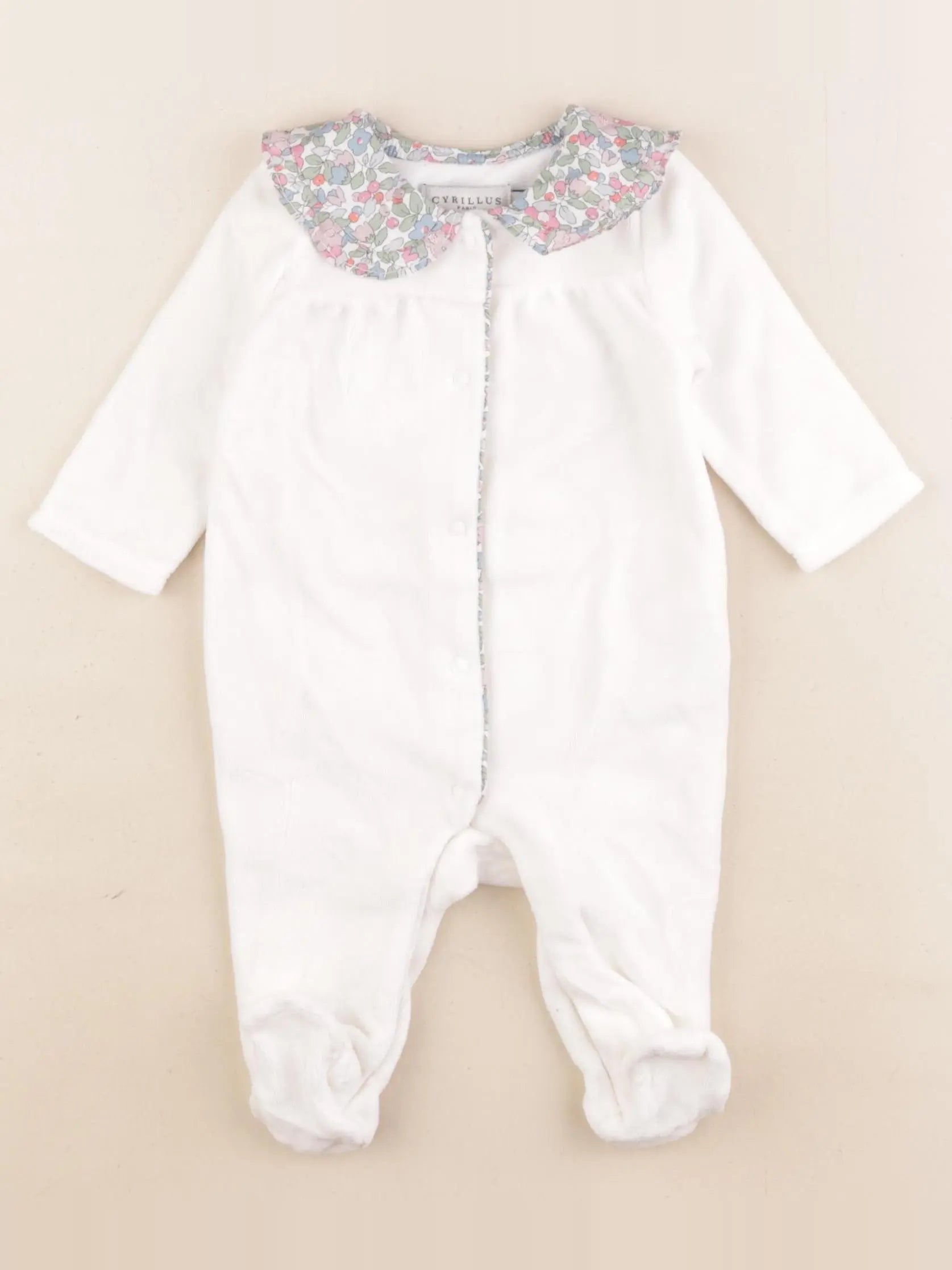 Cyrillus - pyjama velours blanc - 3 mois