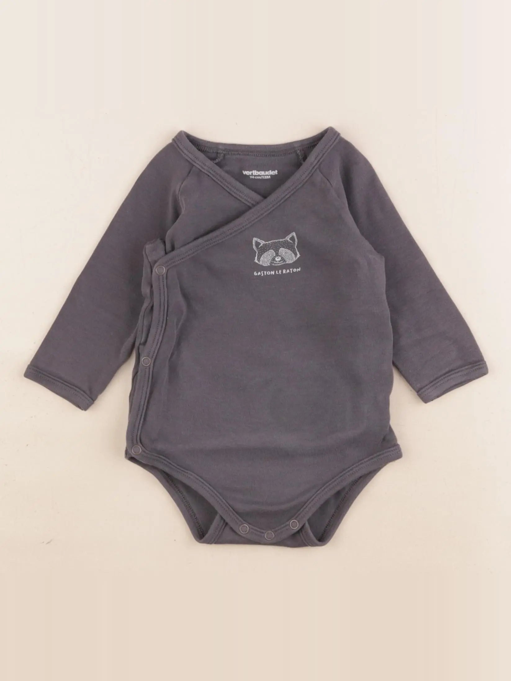 Vertbaudet - body gris - 12 mois