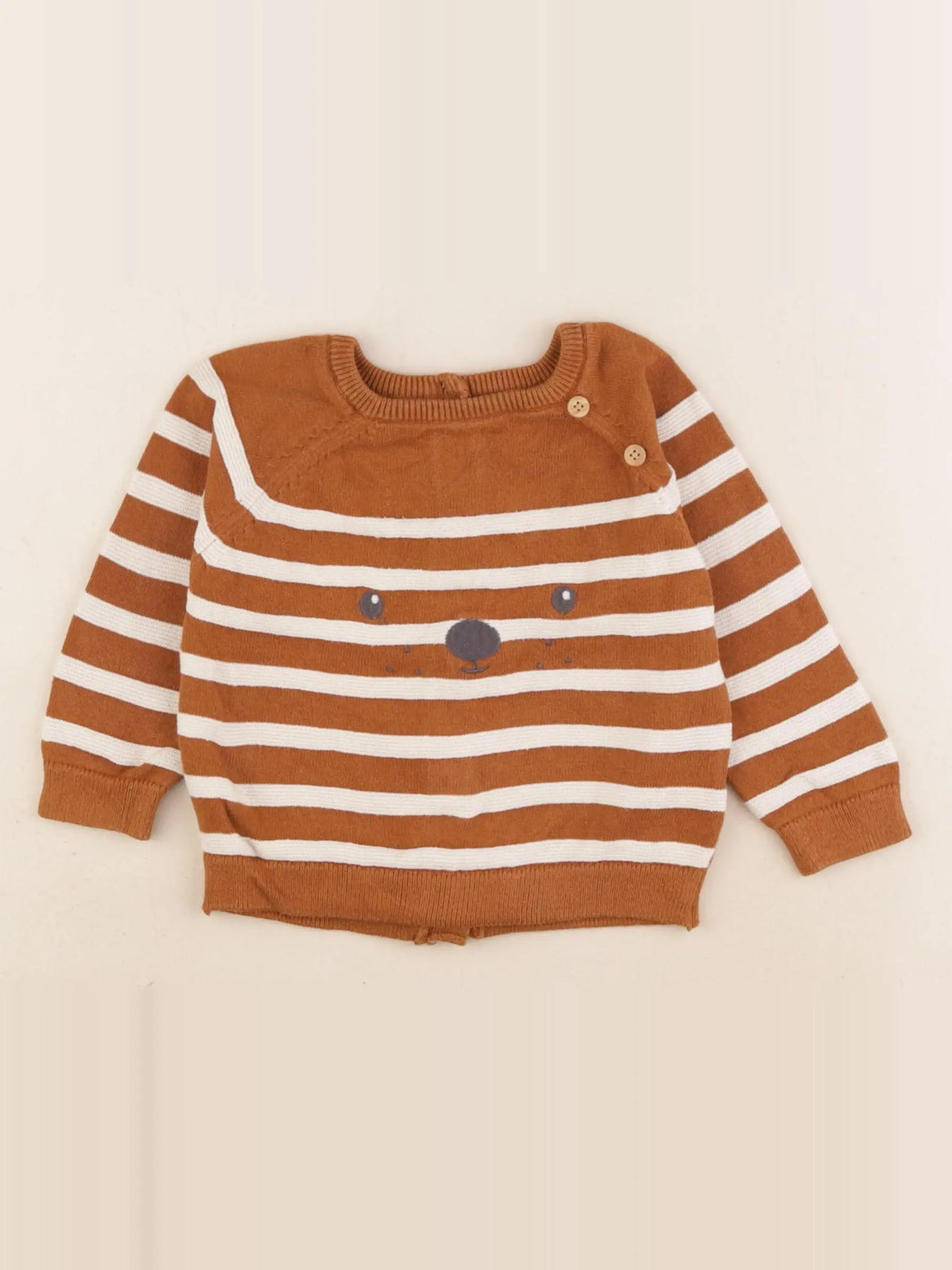 Vertbaudet - pull marron - 9 mois