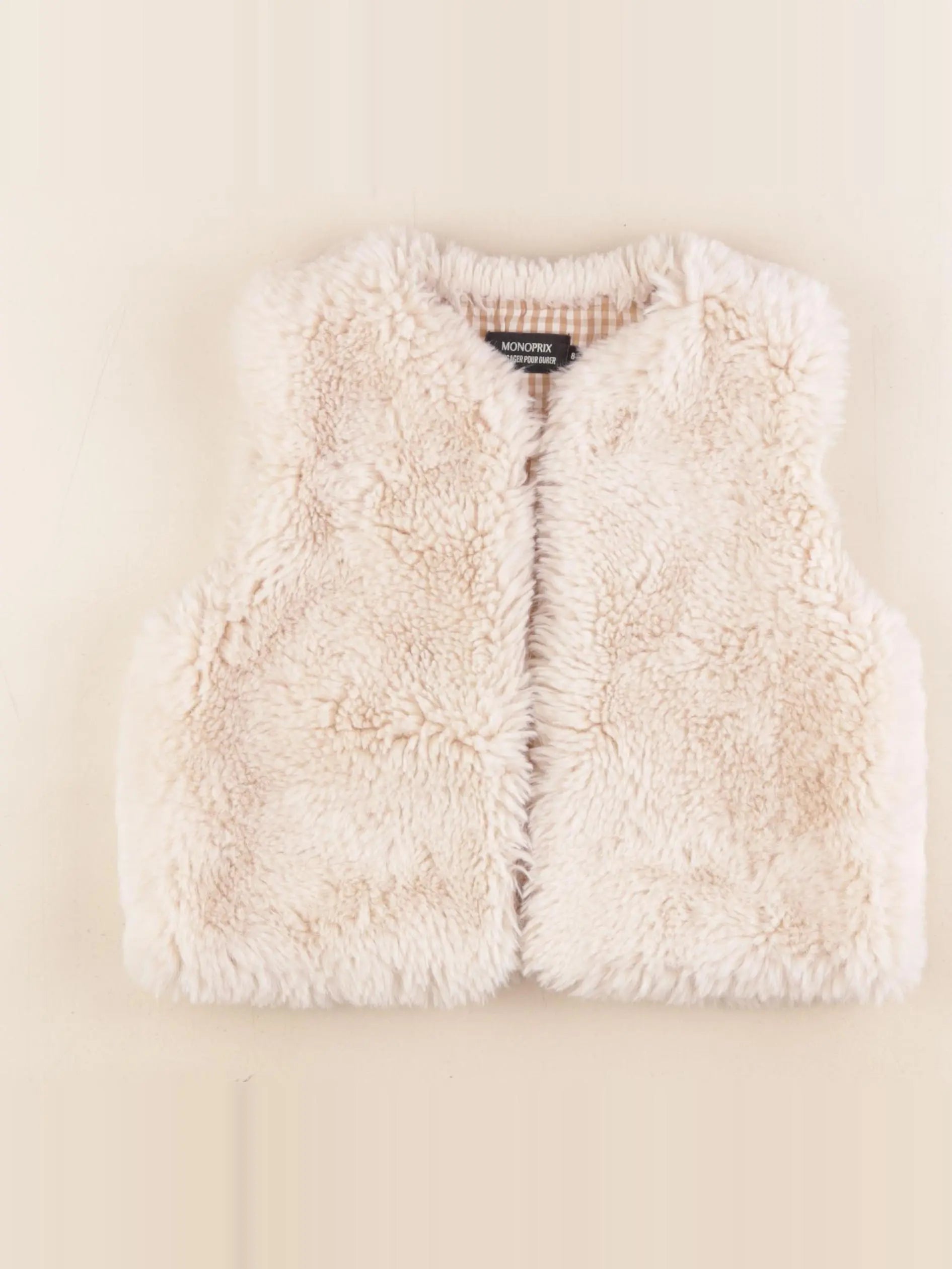 Monoprix - gilet beige - 8 ans