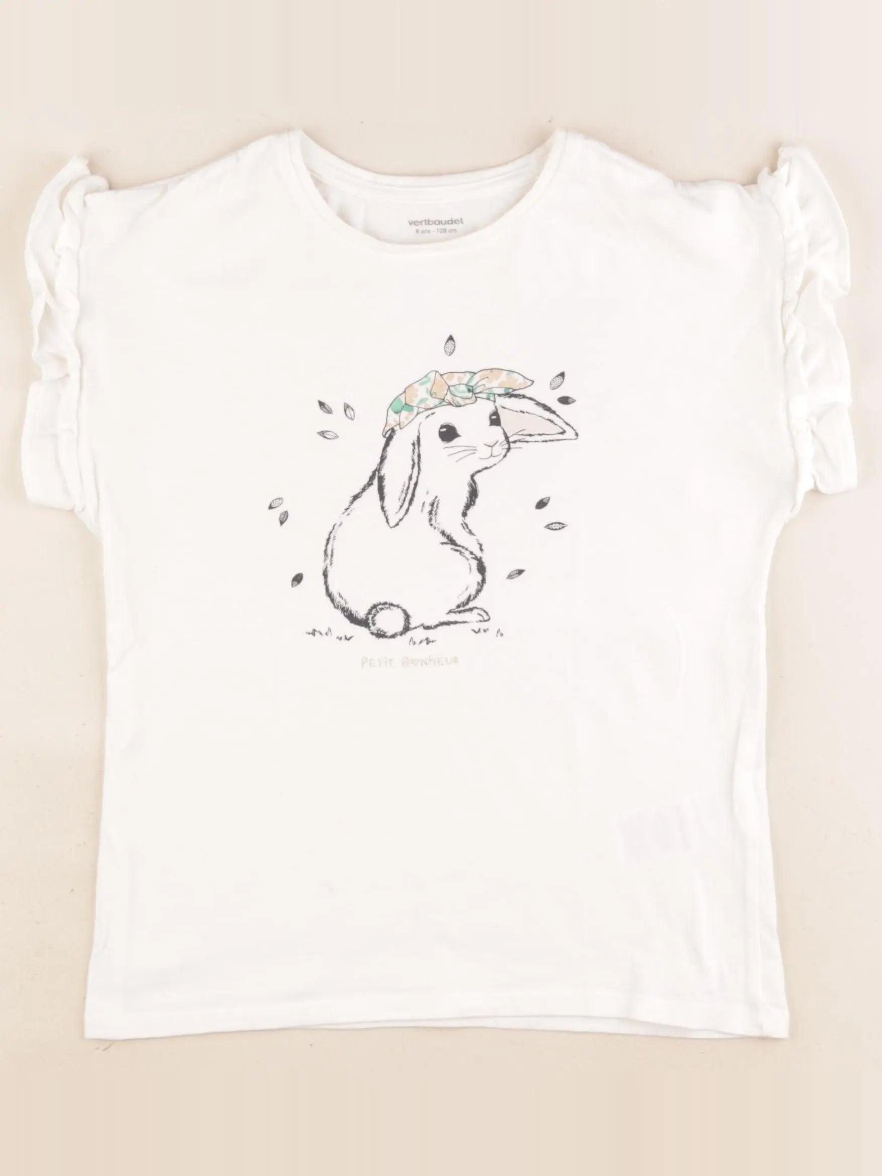Vertbaudet - tee-shirt blanc - 8 ans