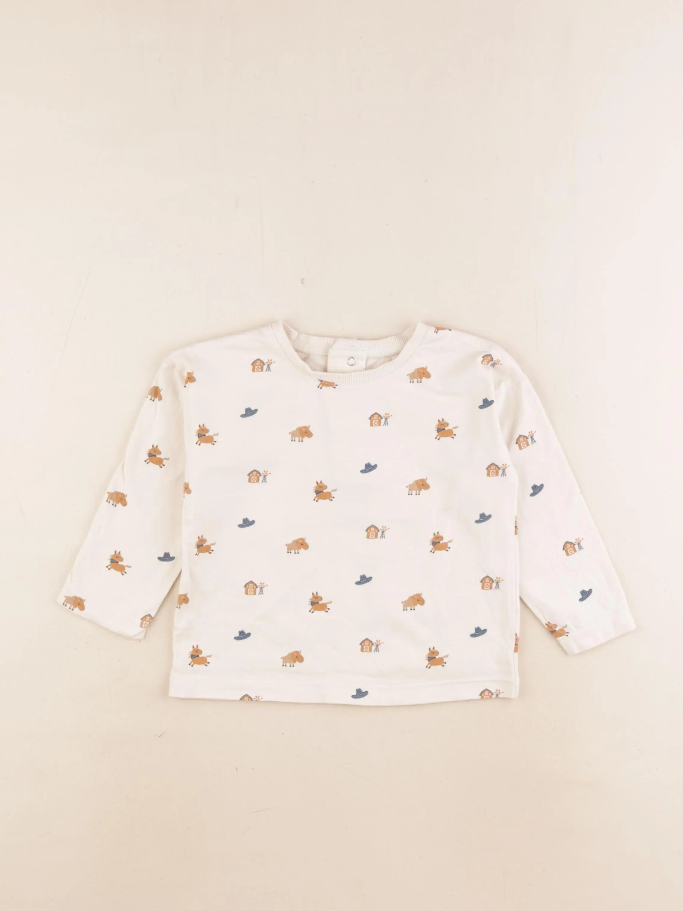 Vertbaudet - tee-shirt beige - 2 ans