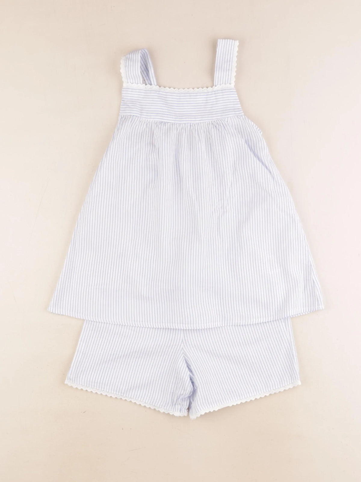 Vertbaudet - pyjama coton bleu, blanc - 8 ans