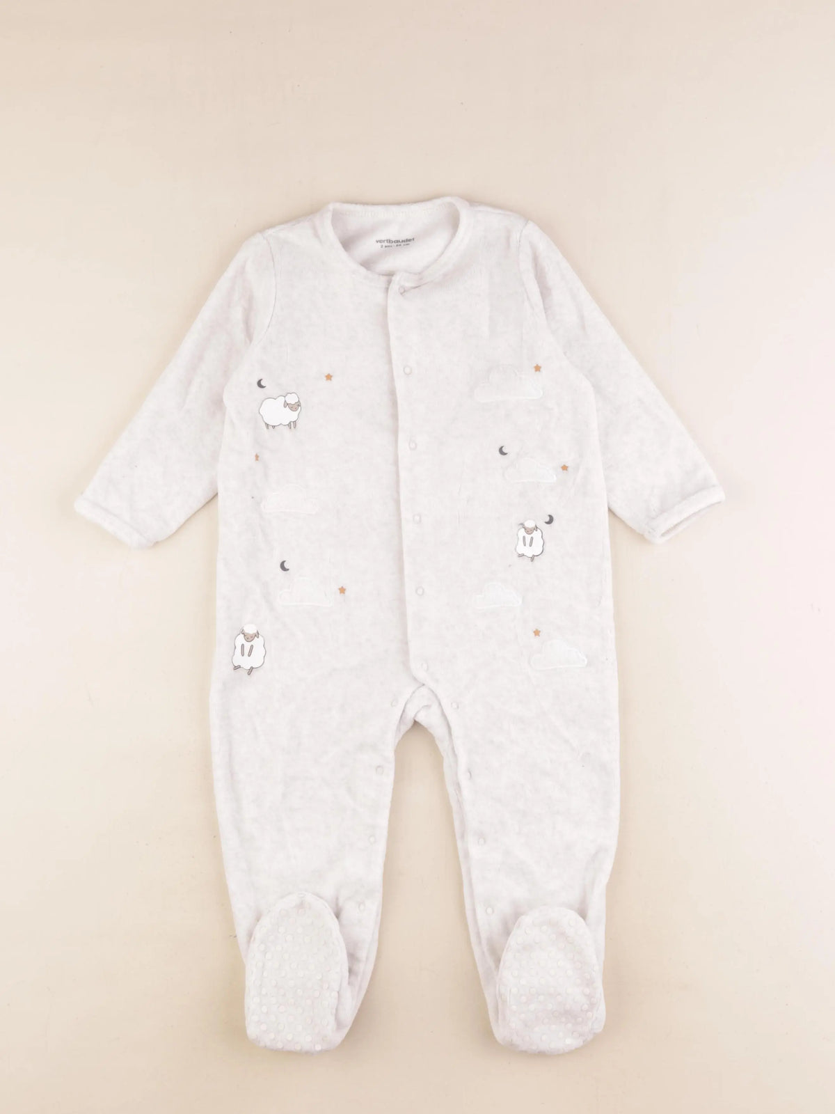 Vertbaudet - pyjama velours gris - 2 ans