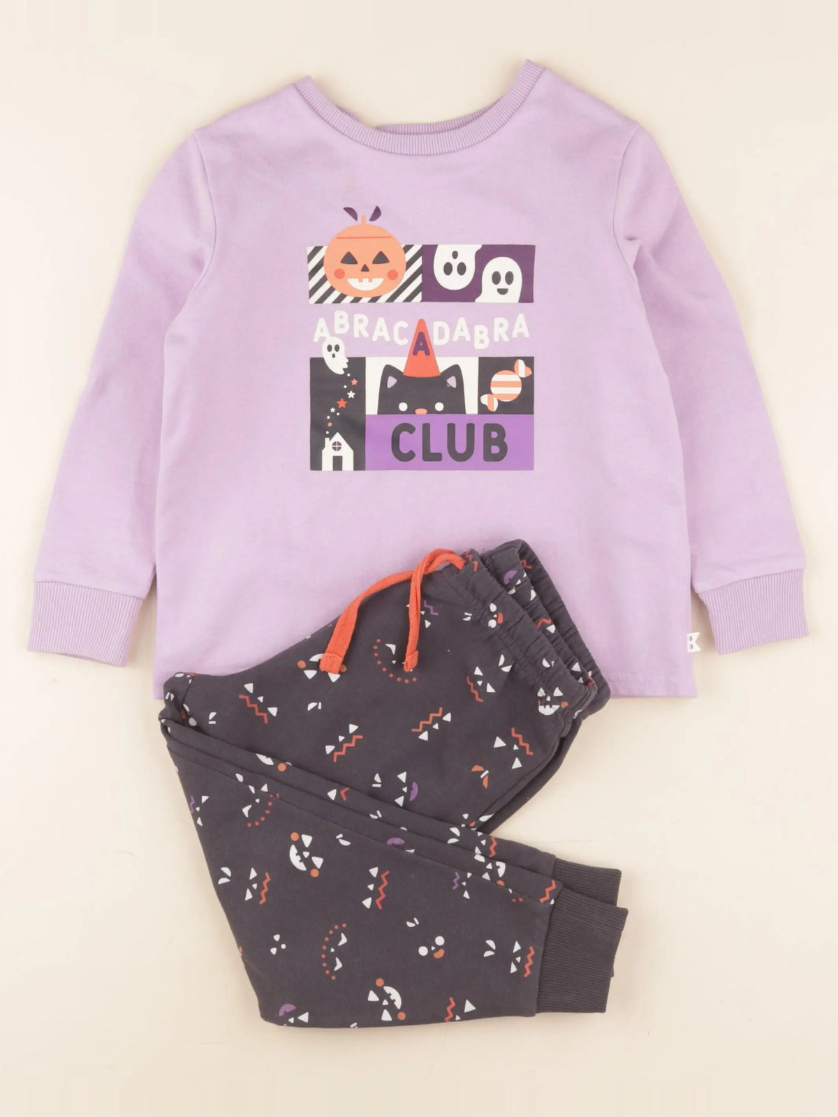 Okaidi - pyjama coton violet, gris - 4 ans