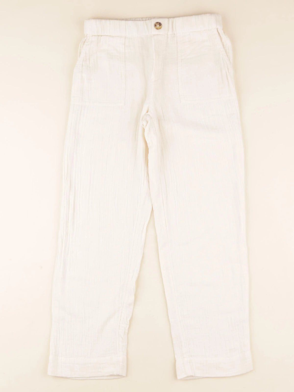 Vertbaudet - pantalon blanc - 8 ans