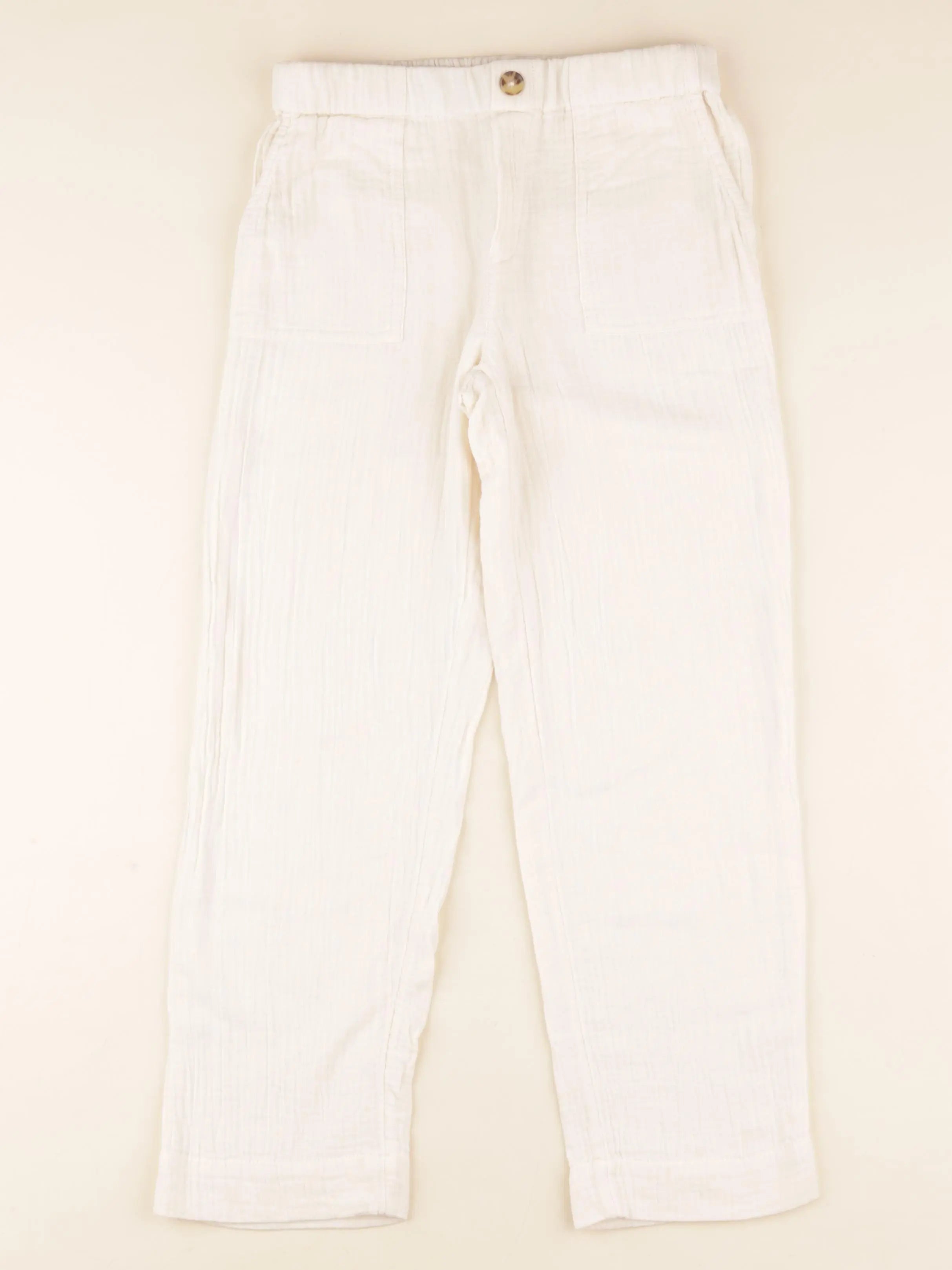 Vertbaudet - pantalon blanc - 8 ans