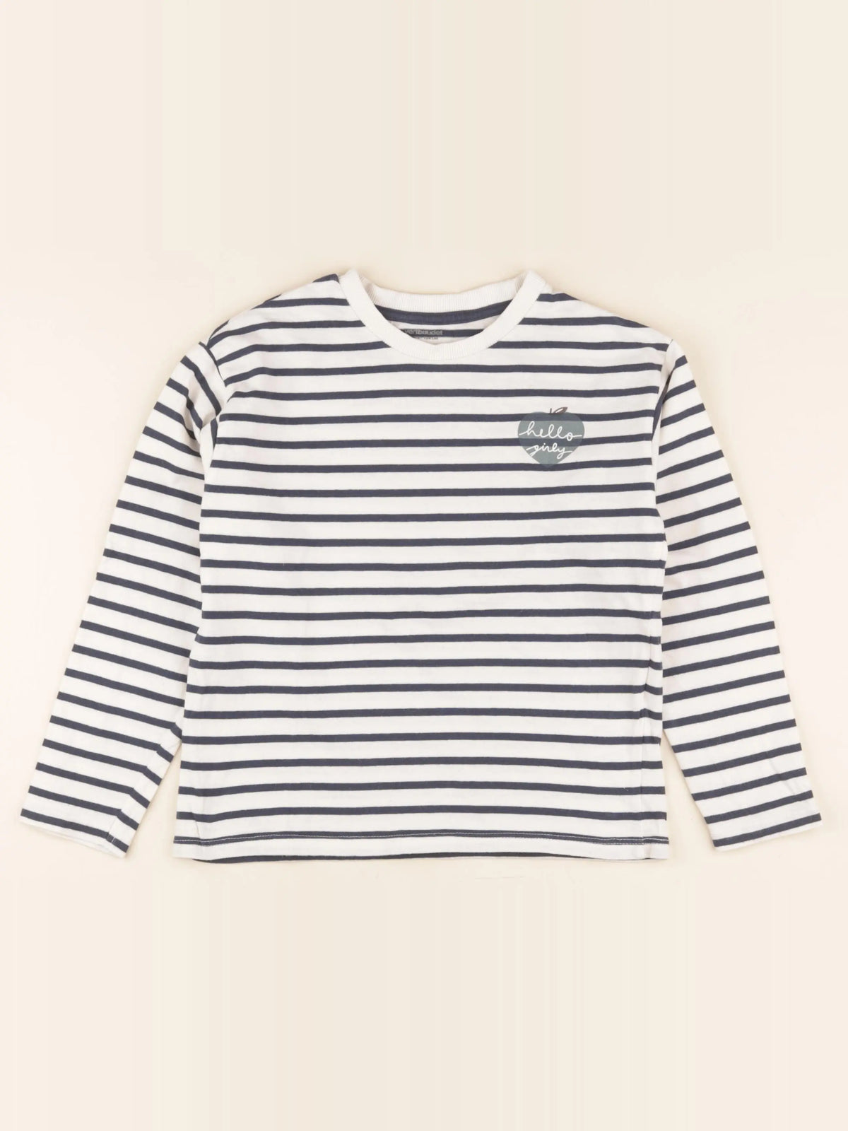 Vertbaudet - tee-shirt blanc, bleu - 8 ans