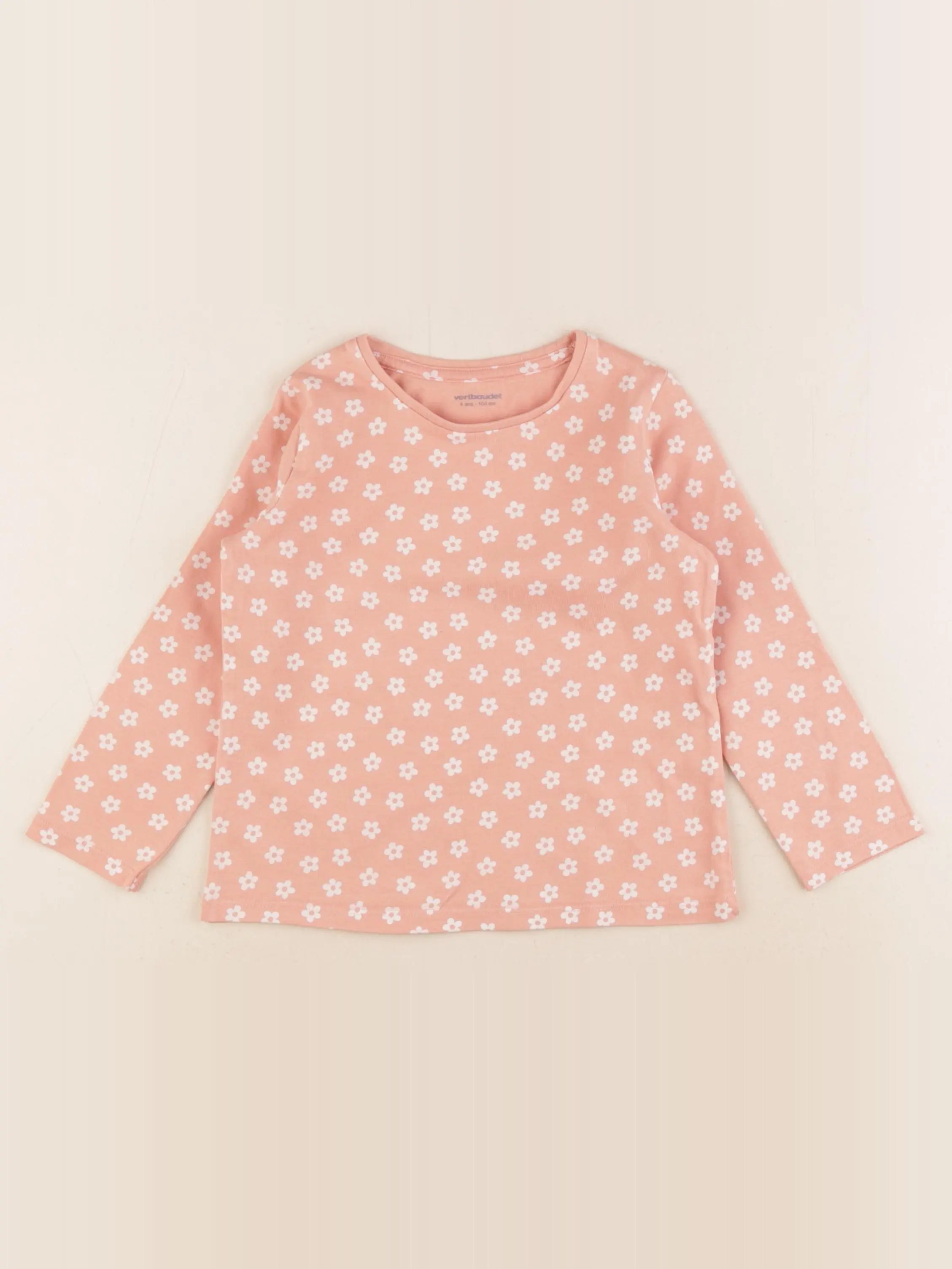 Vertbaudet - tee-shirt rose - 4 ans