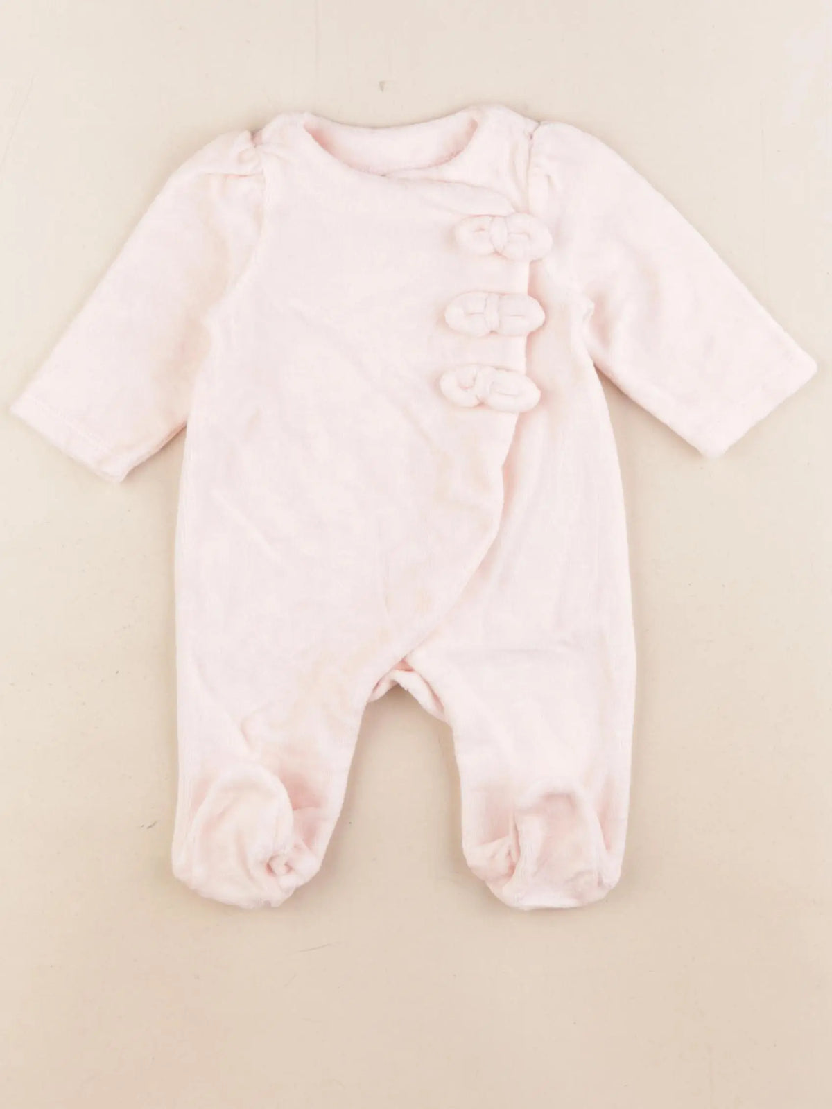 Tape à l'oeil - pyjama velours rose - 1 mois