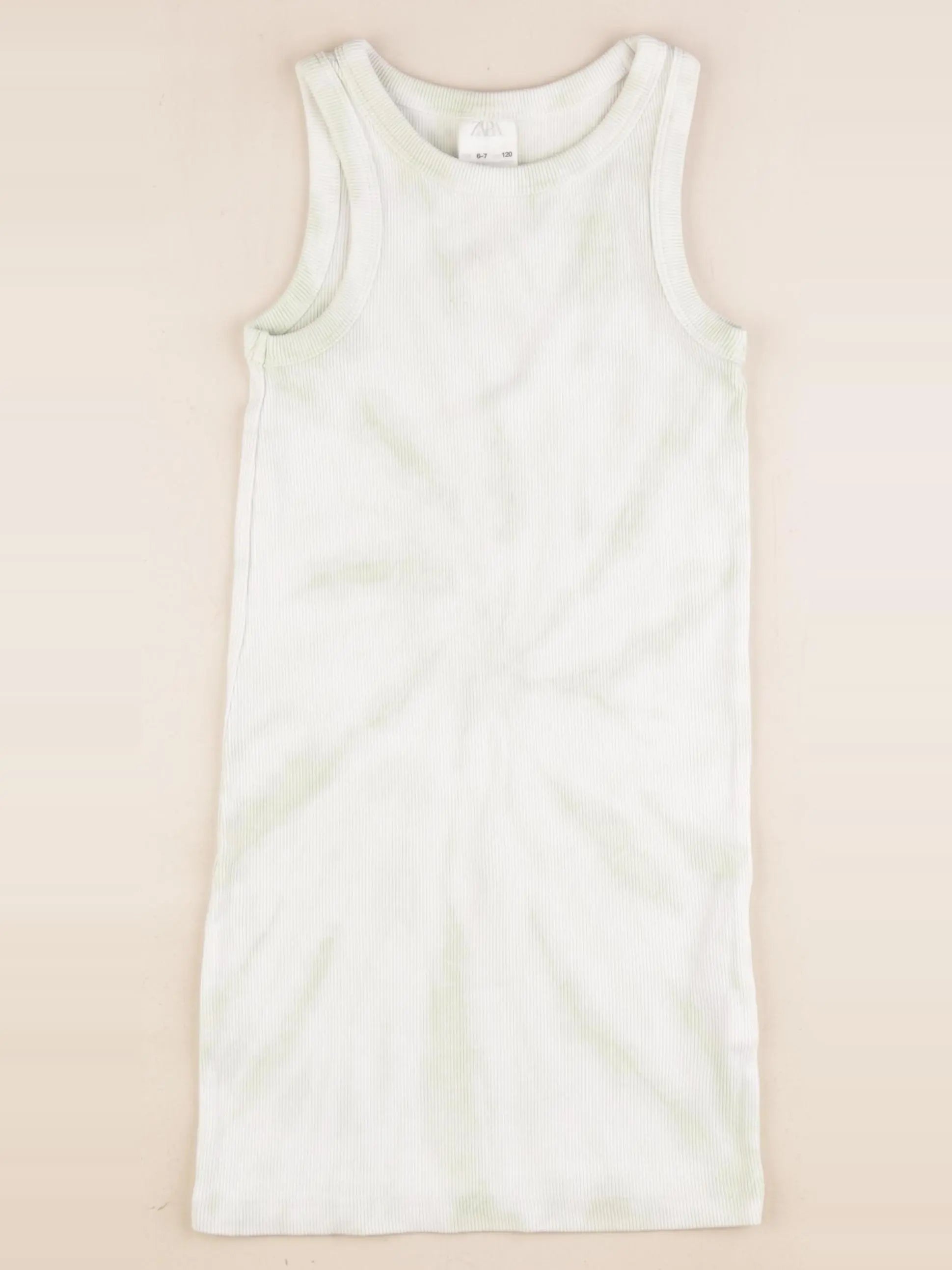 Zara - robe blanc, vert - 6/7 ans