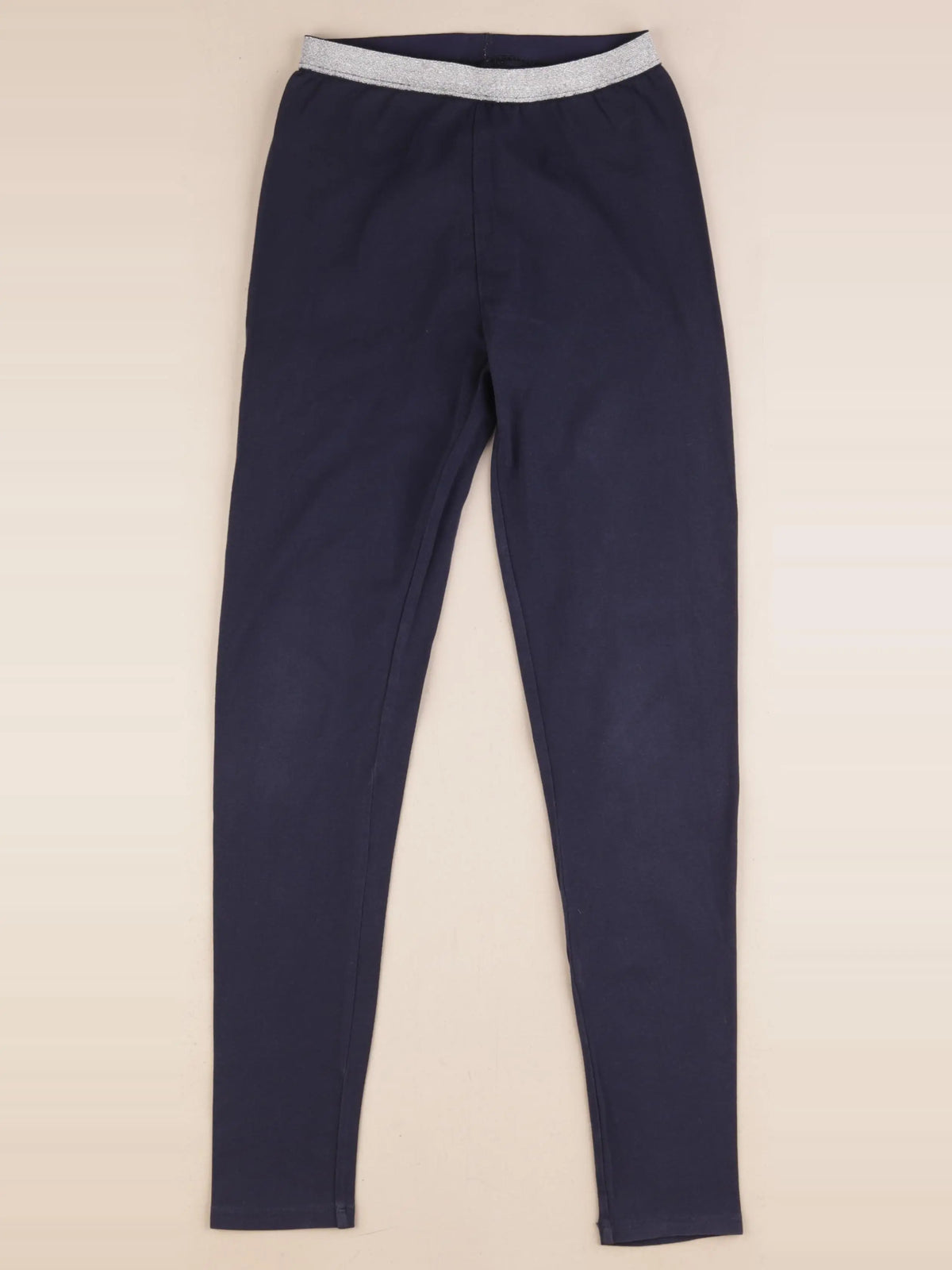 Vertbaudet - legging bleu, argent - 10 ans
