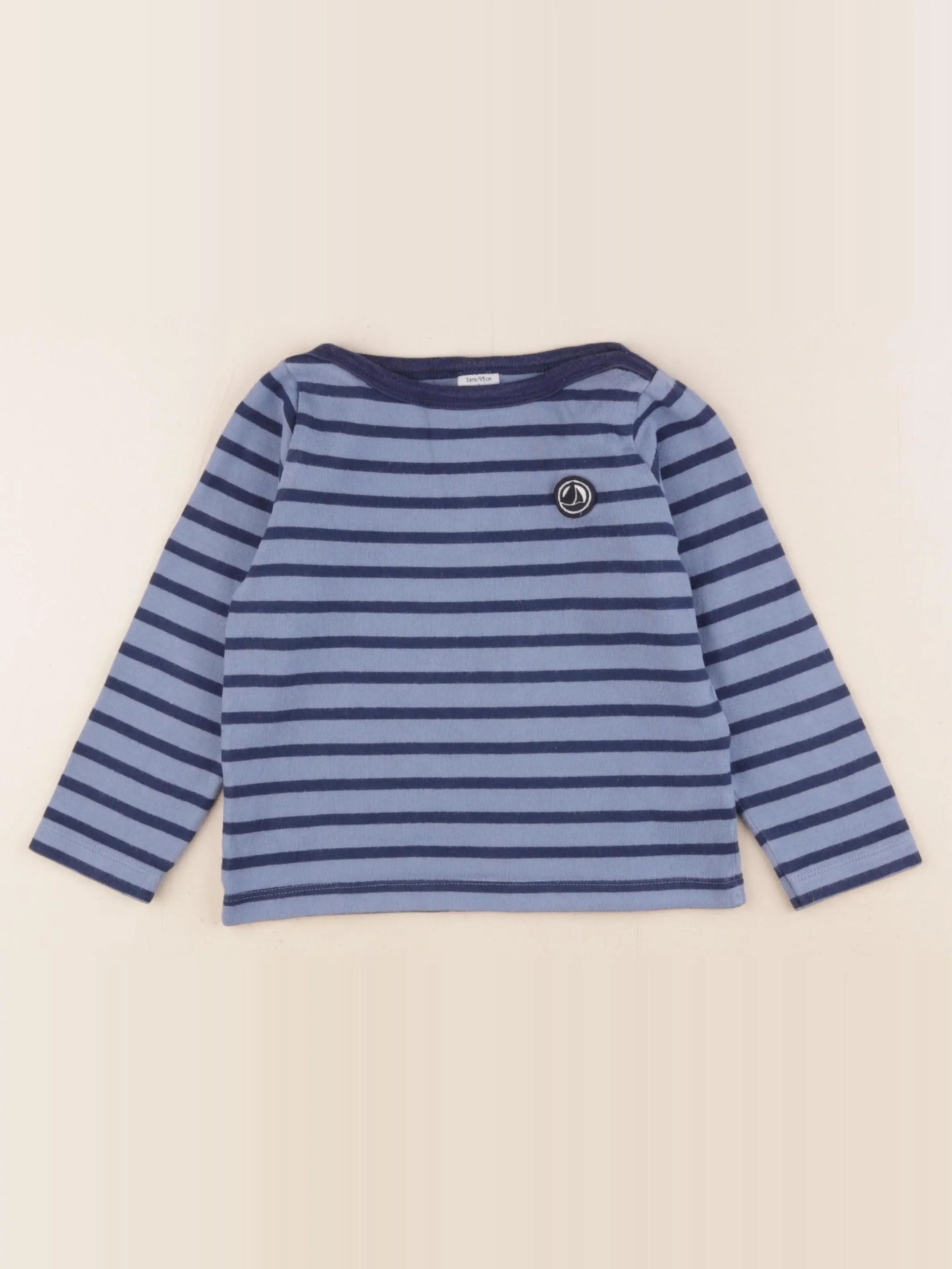 Petit Bateau - tee-shirt bleu - 3 ans