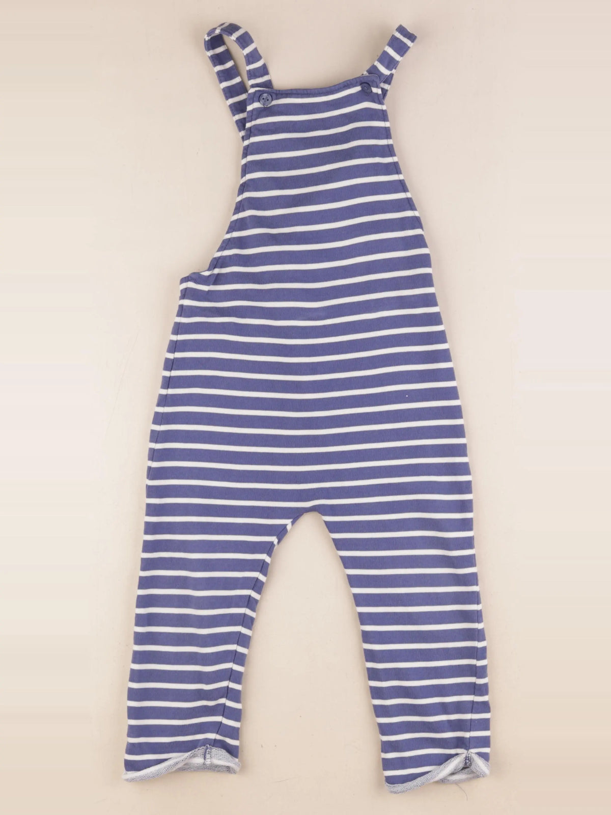H&M - salopette bleu, blanc - 2/3 ans