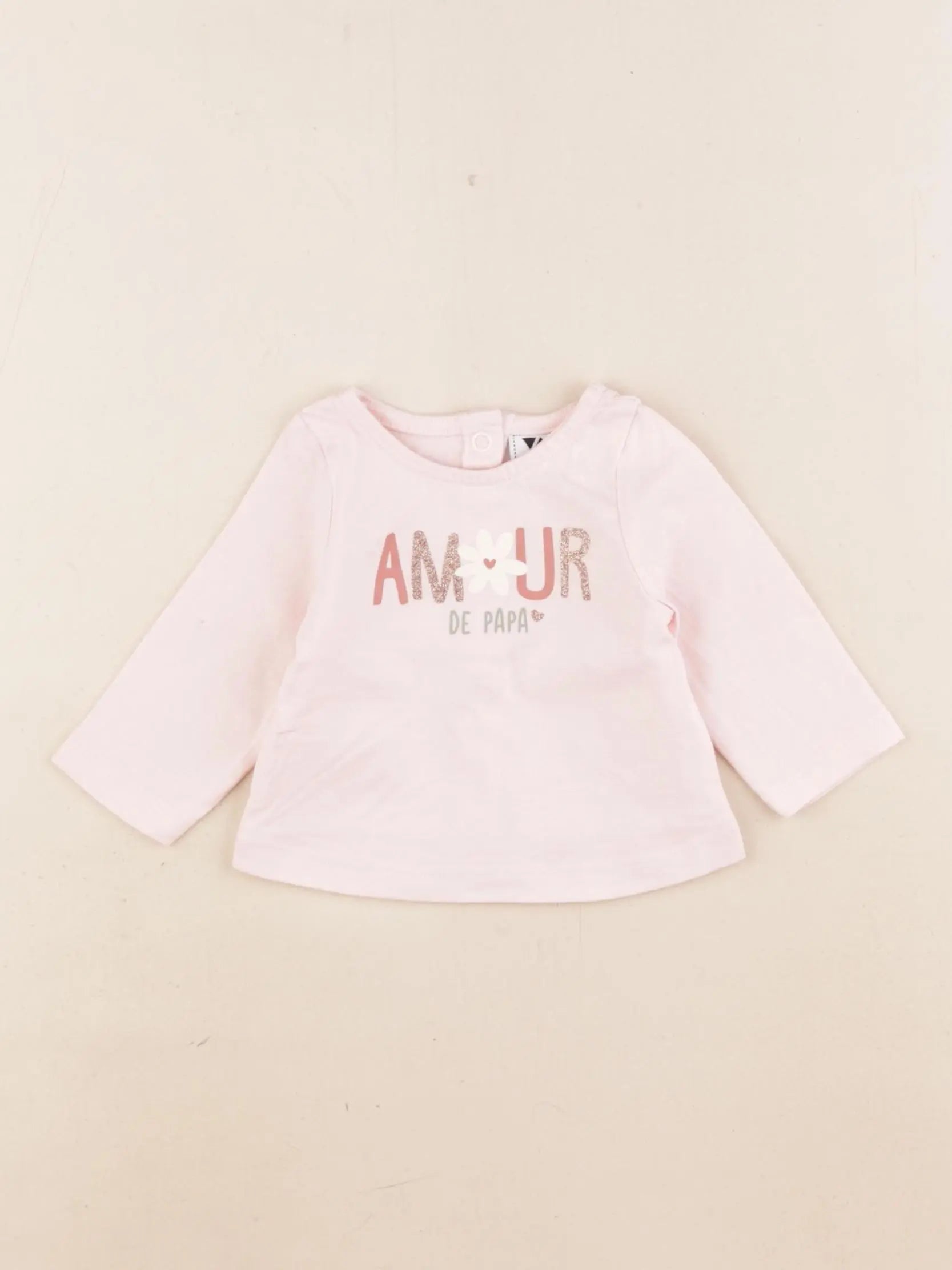 Tape à l'oeil - tee-shirt rose - 1 mois