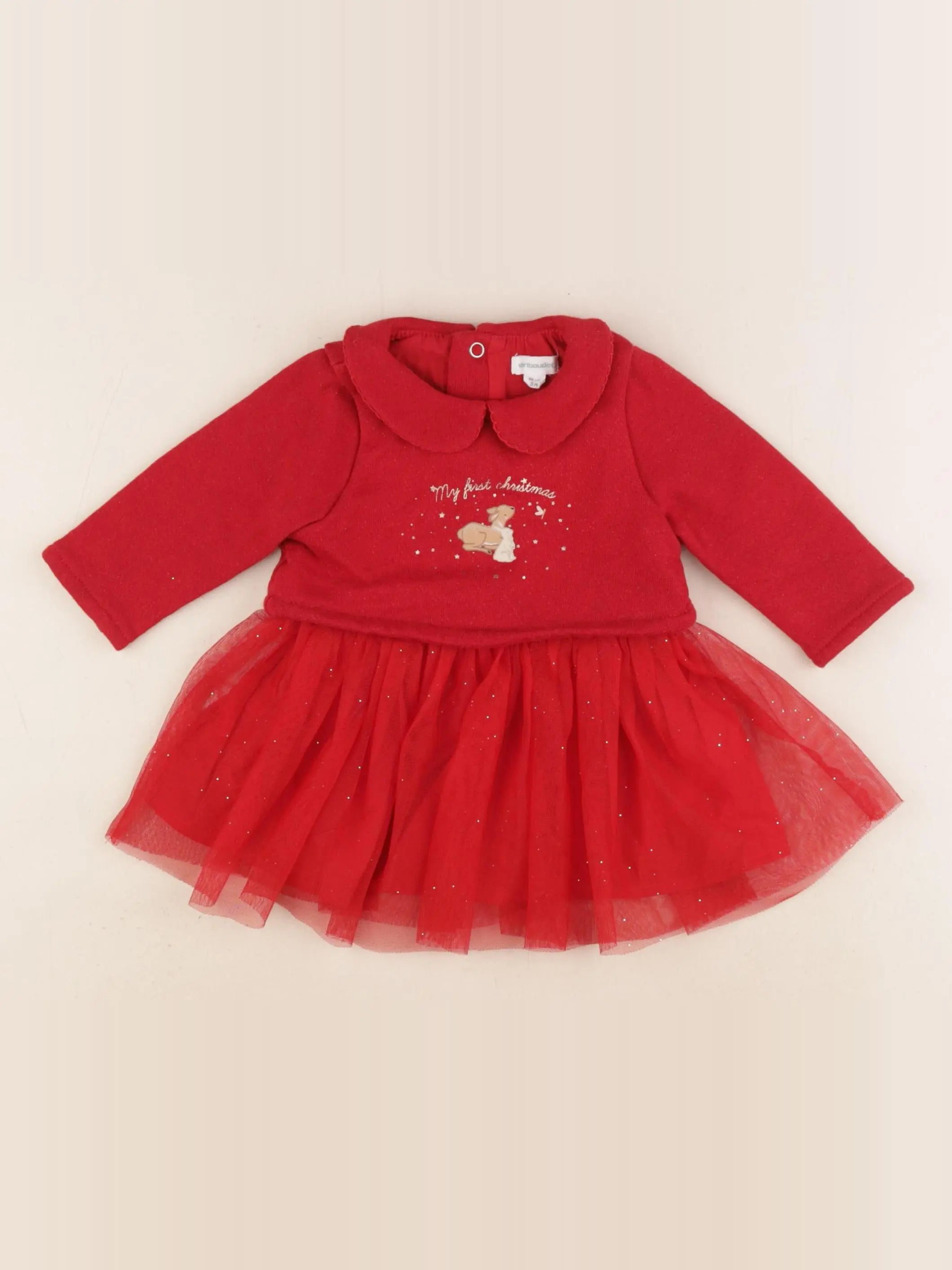 Vertbaudet - robe rouge - 3 mois
