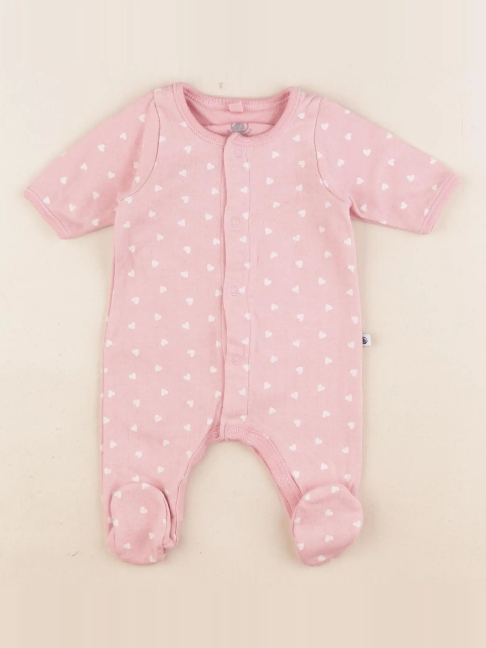 Petit Bateau - pyjama coton rose - 0 mois
