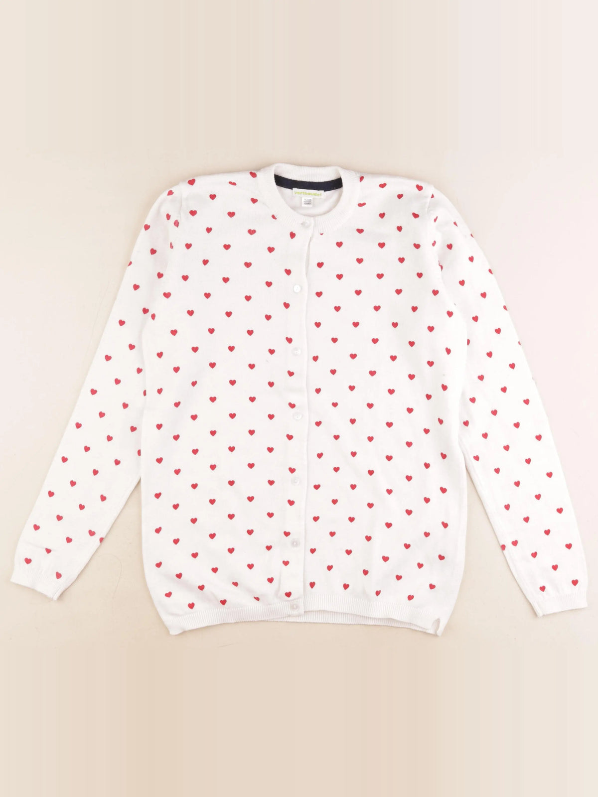 Vertbaudet - gilet blanc, rouge - 12 ans
