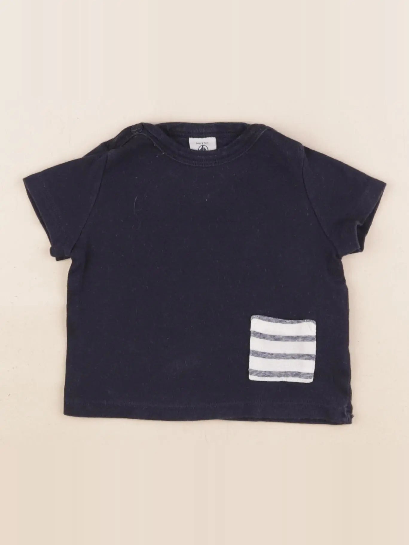 Petit Bateau - tee-shirt bleu - 6 mois
