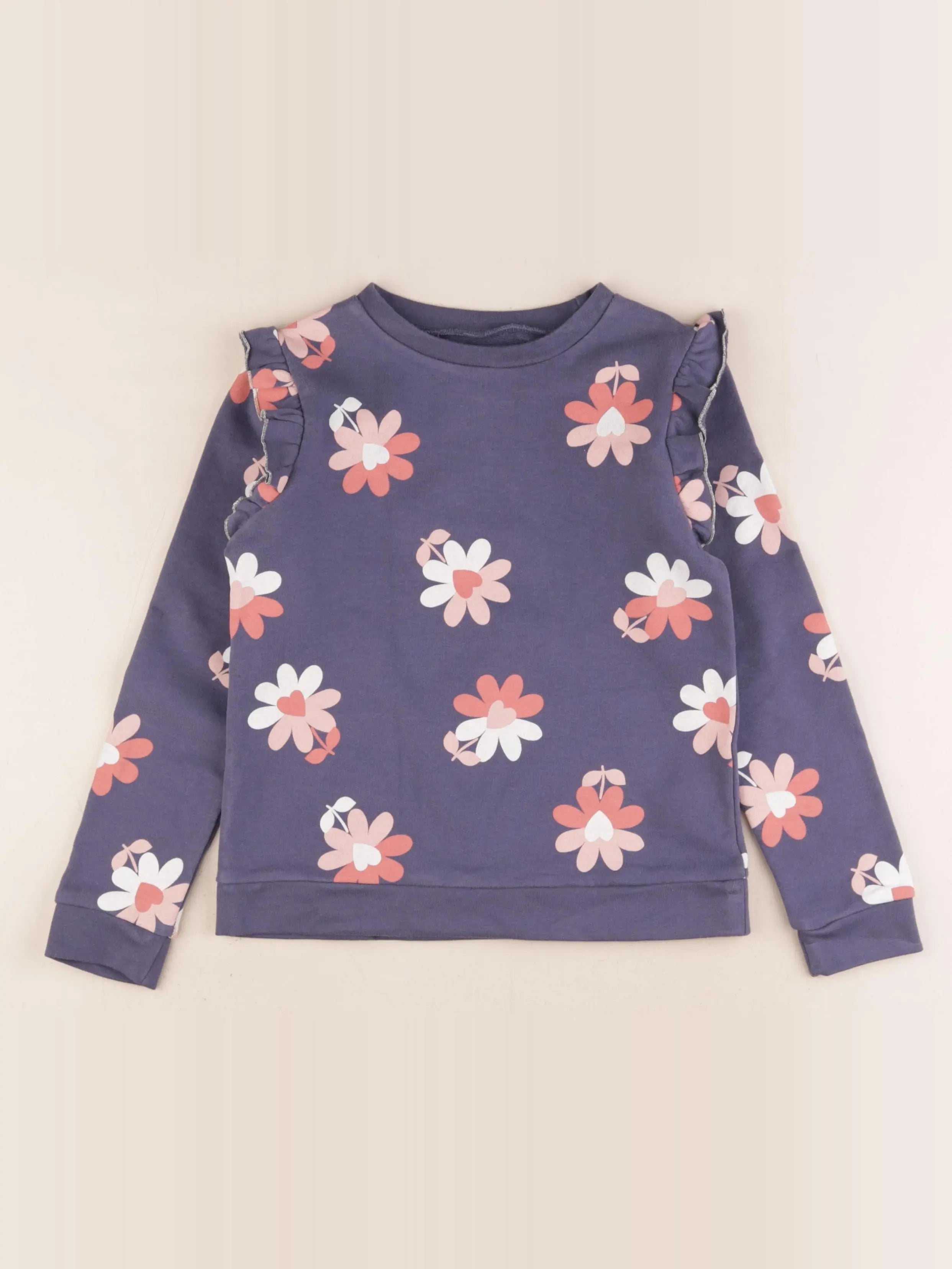 Vertbaudet - sweat bleu - 8 ans