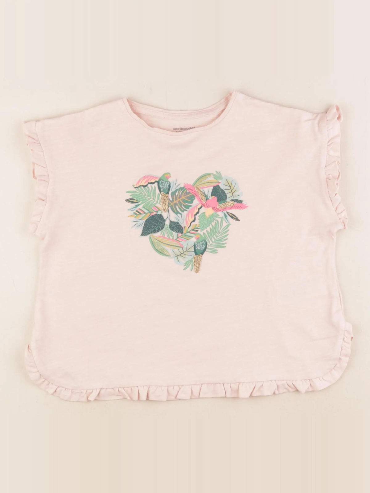 Vertbaudet - tee-shirt rose - 8 ans